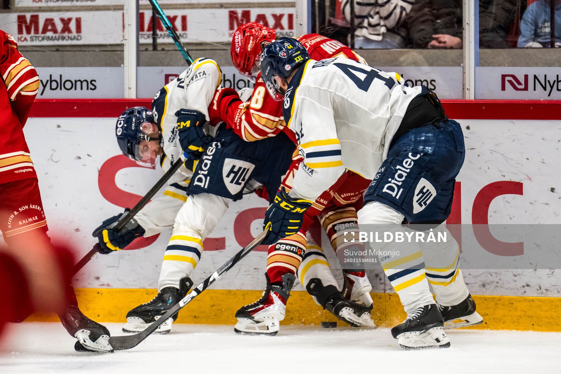 Södertäljes Sebastian Dyk och Kalmars Eric Norin och
