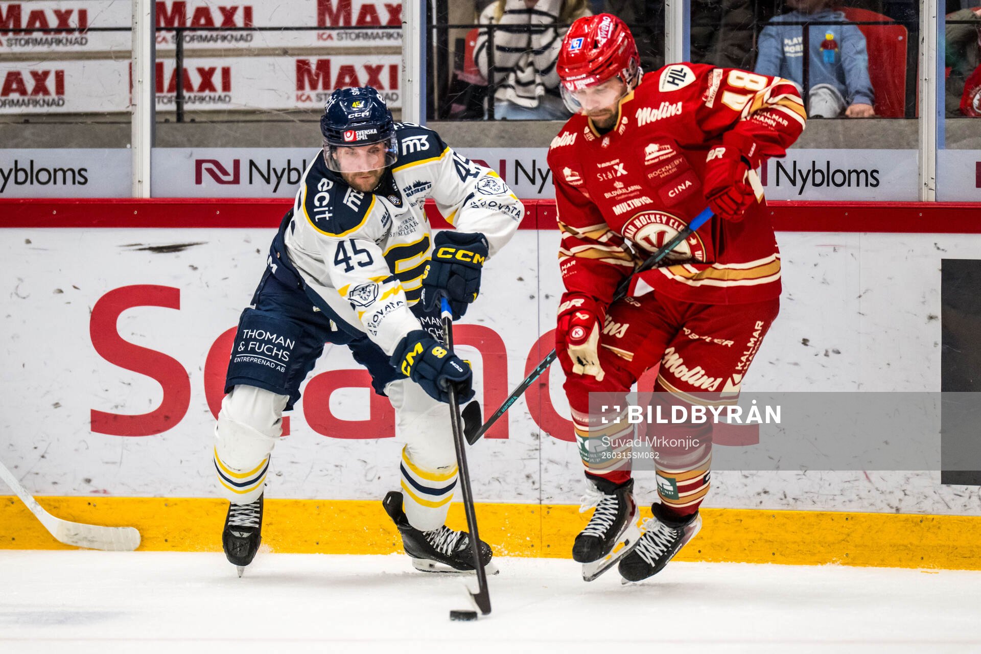 Södertäljes Sebastian Dyk och Kalmars Eric Norin