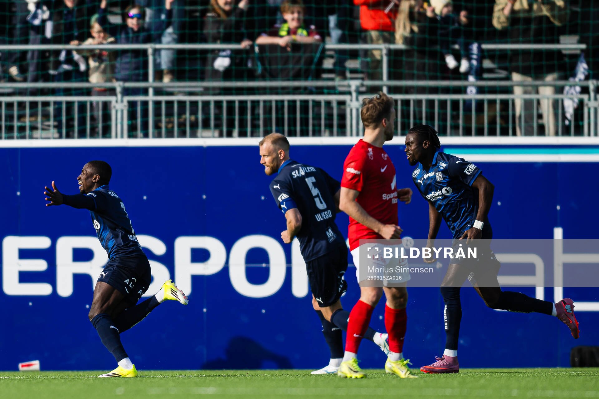Mustapha Isah Ubandoma of Kristiansund celebrates