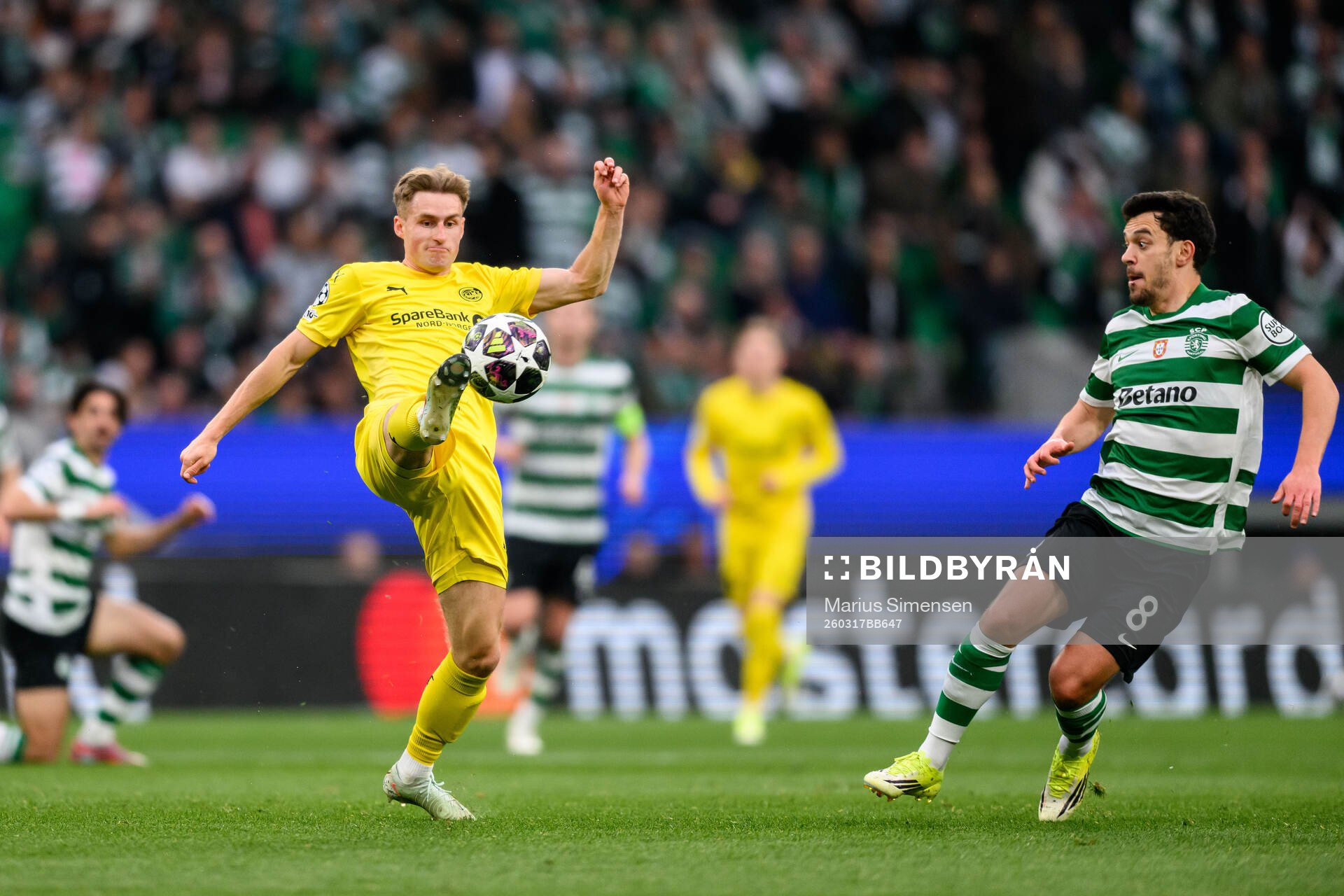 Fredrik Sjøvold of Bodø/Glimt and Pedro Gonçalves of