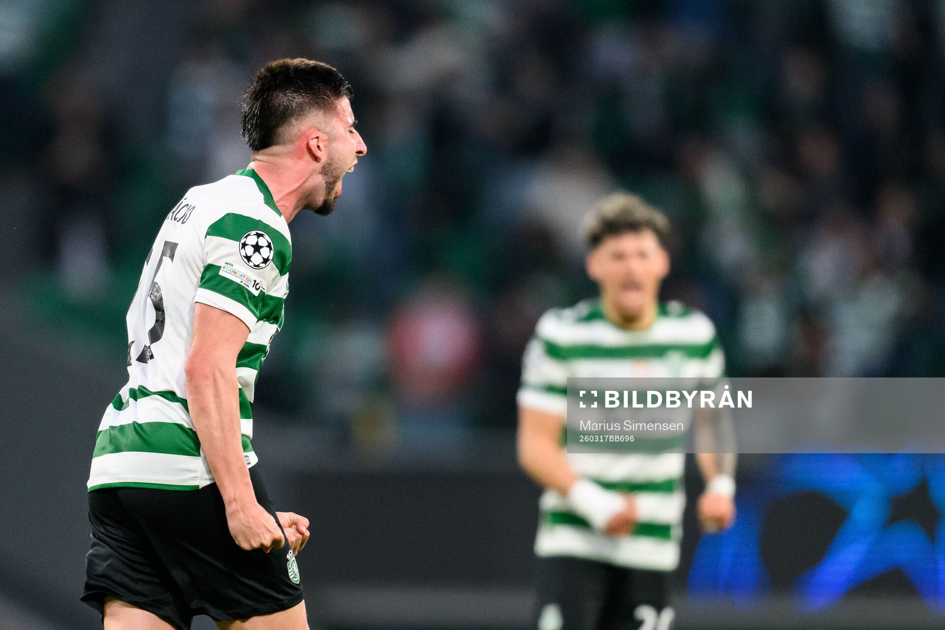 Gonçalo Inácio of Sporting celebrates