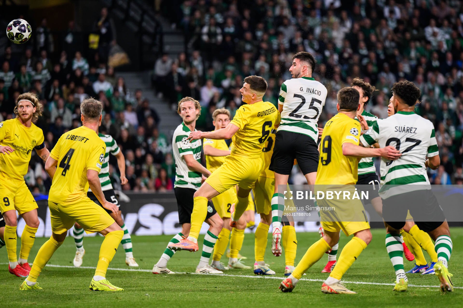 Gonçalo Inácio of Sporting scores the 1-0 goal
