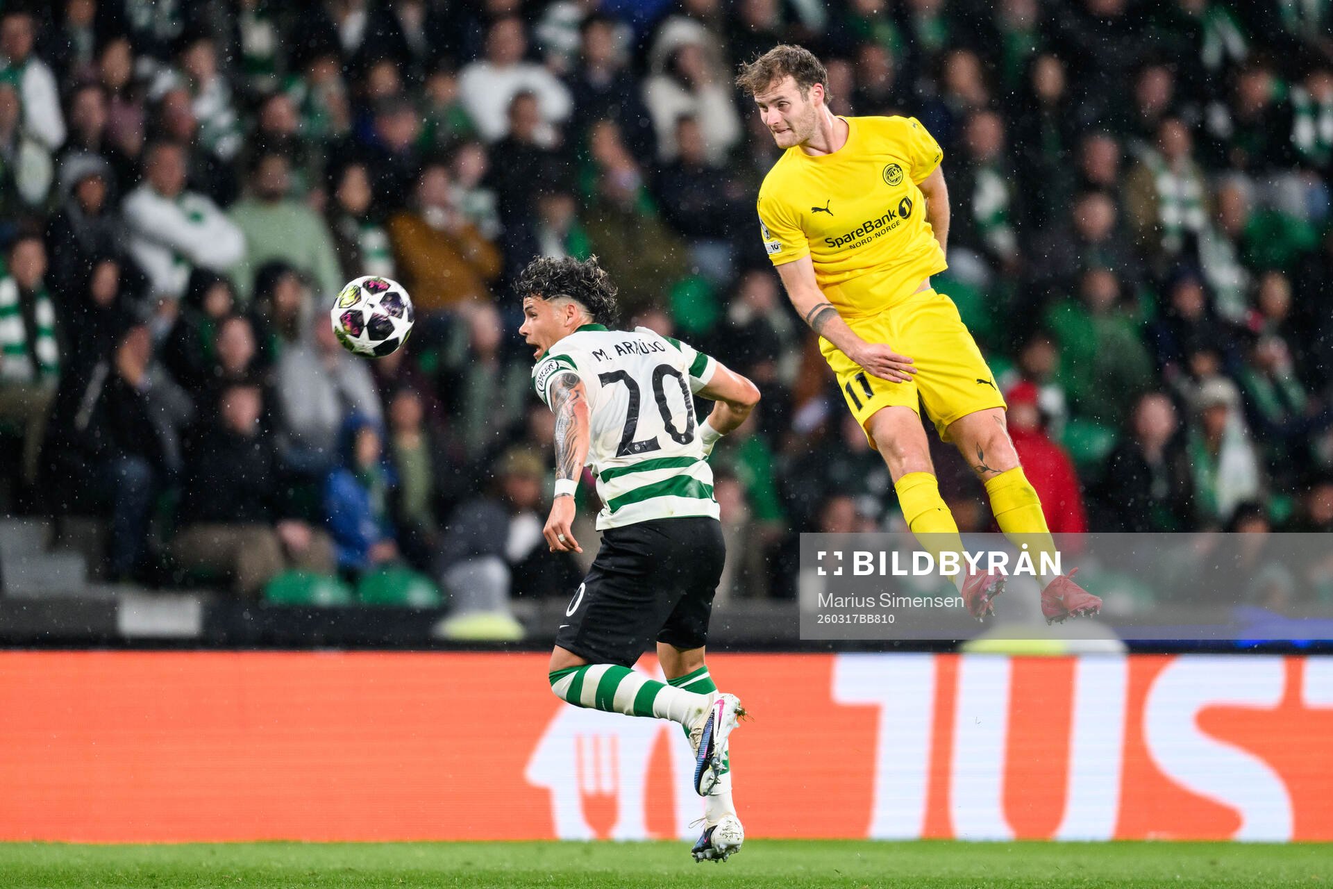 Maximiliano Araújo of Sporting and Ole Didrik Blomberg of