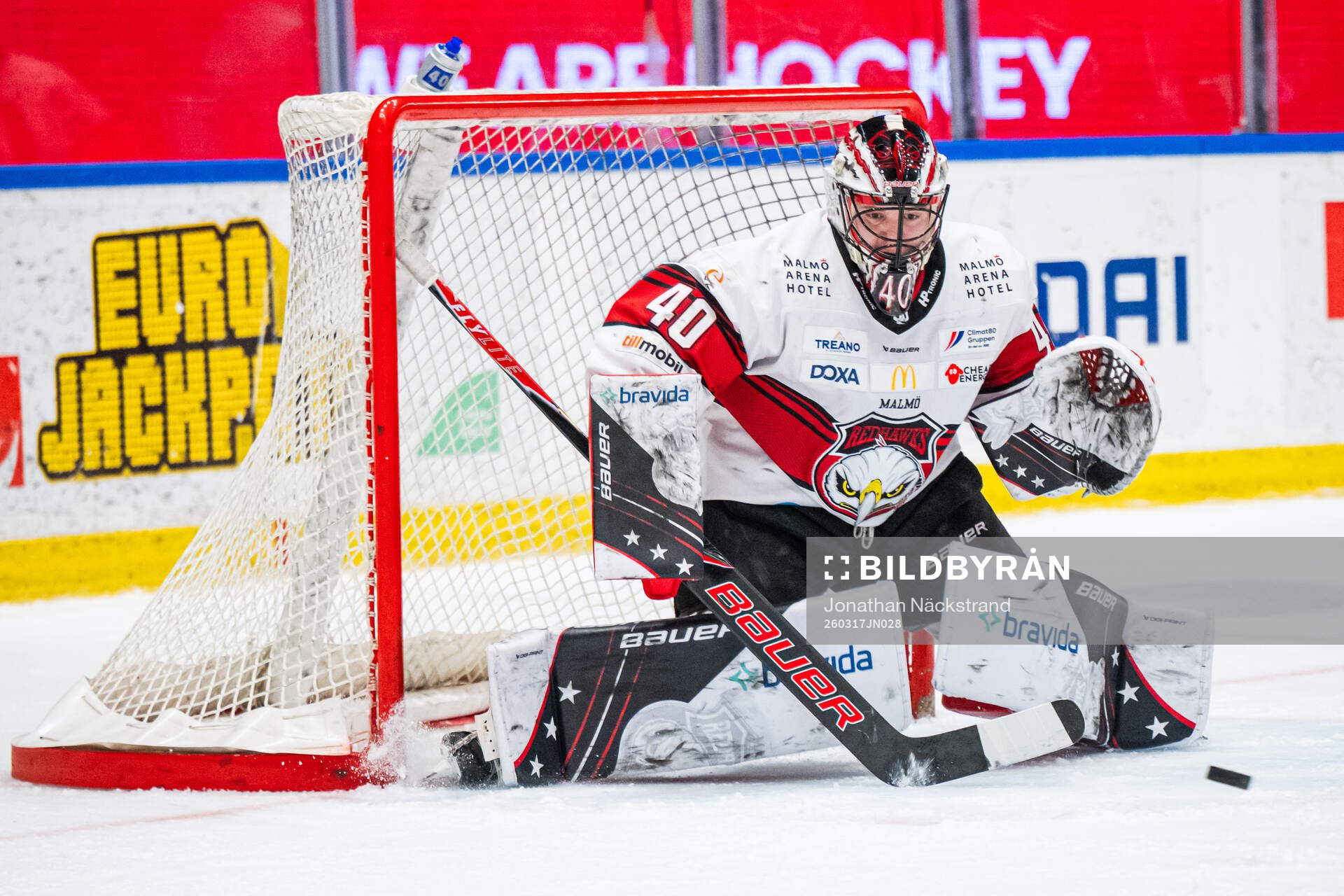 Malmö Redhawks målvakt Oskar Blomgren