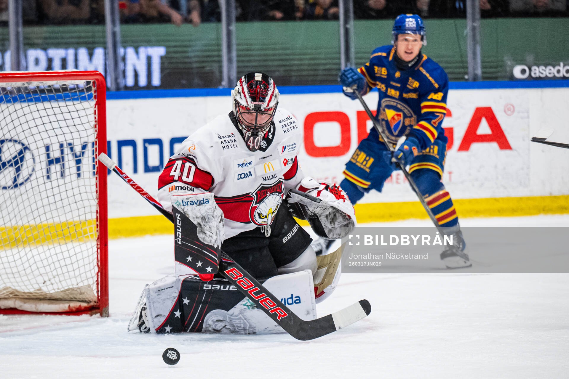 Malmö Redhawks målvakt Oskar Blomgren