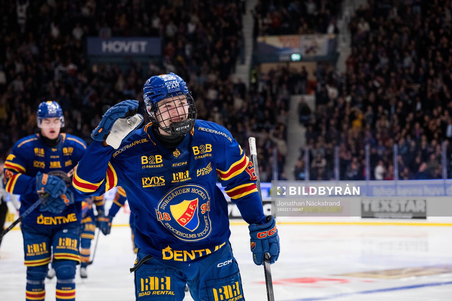 Djurgårdens Viggo Björck jublar