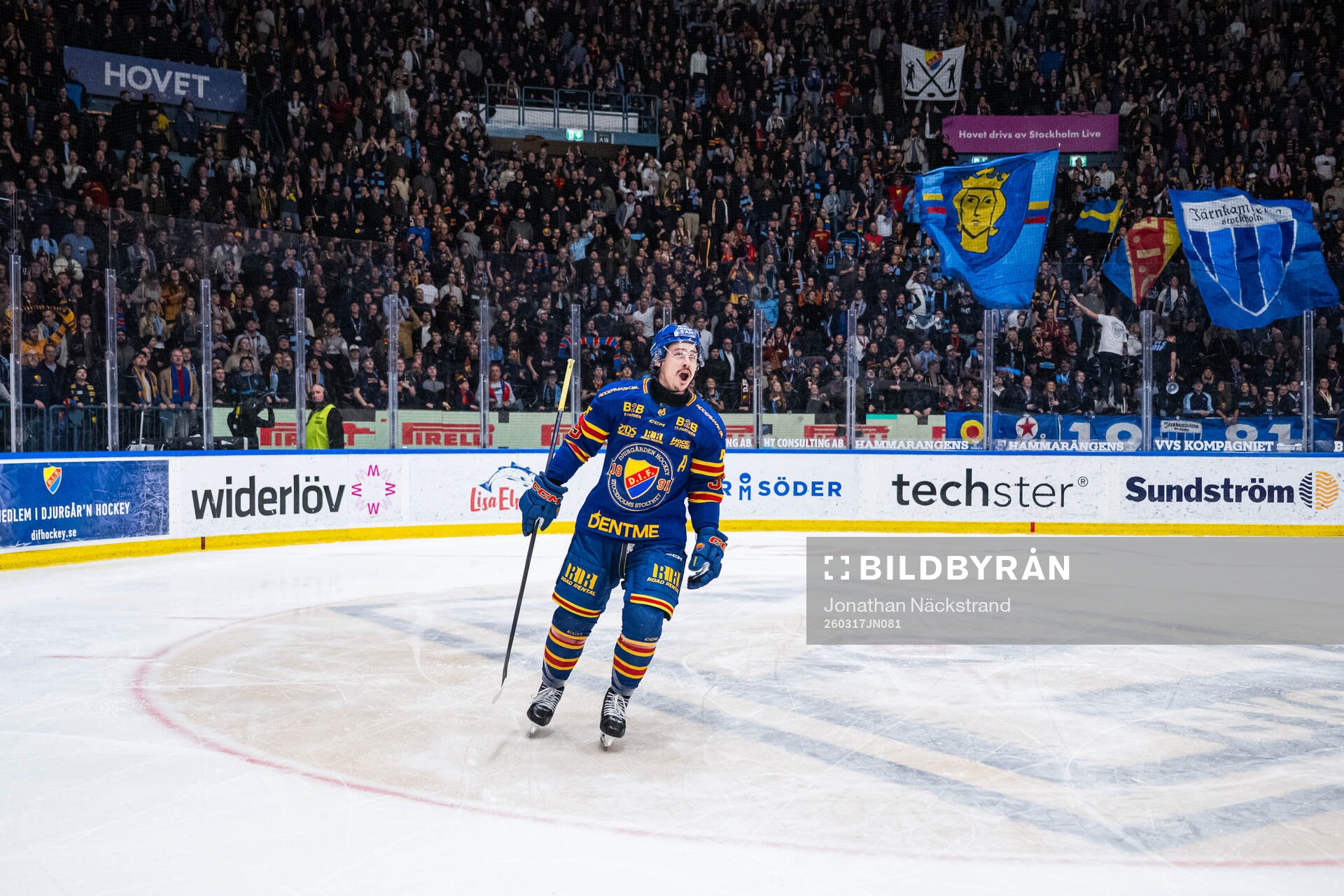 Djurgårdens Charles Hudon jublar