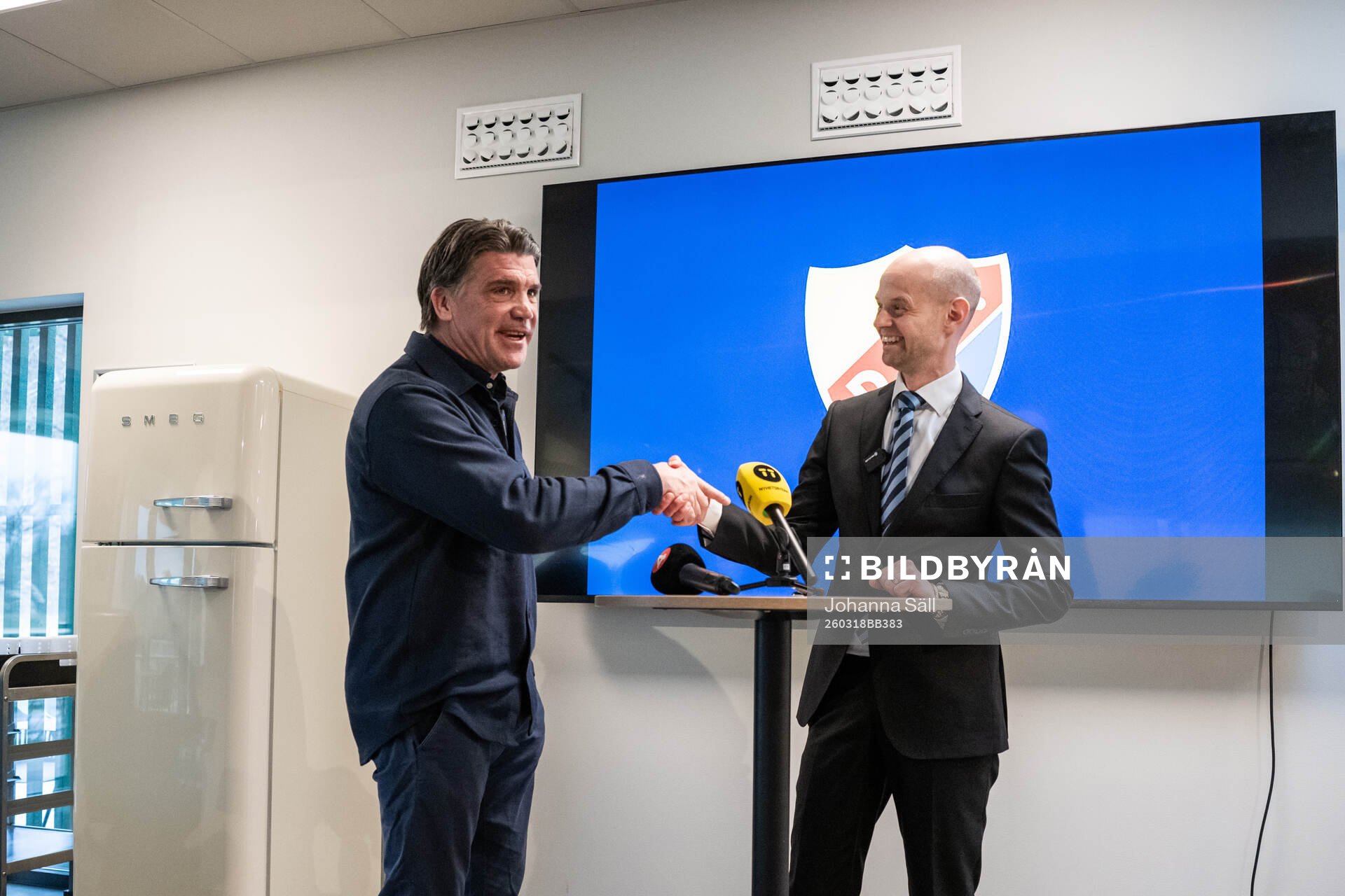 Bosse Andersson, sportchef Djurgården, och Erik Gozzi,