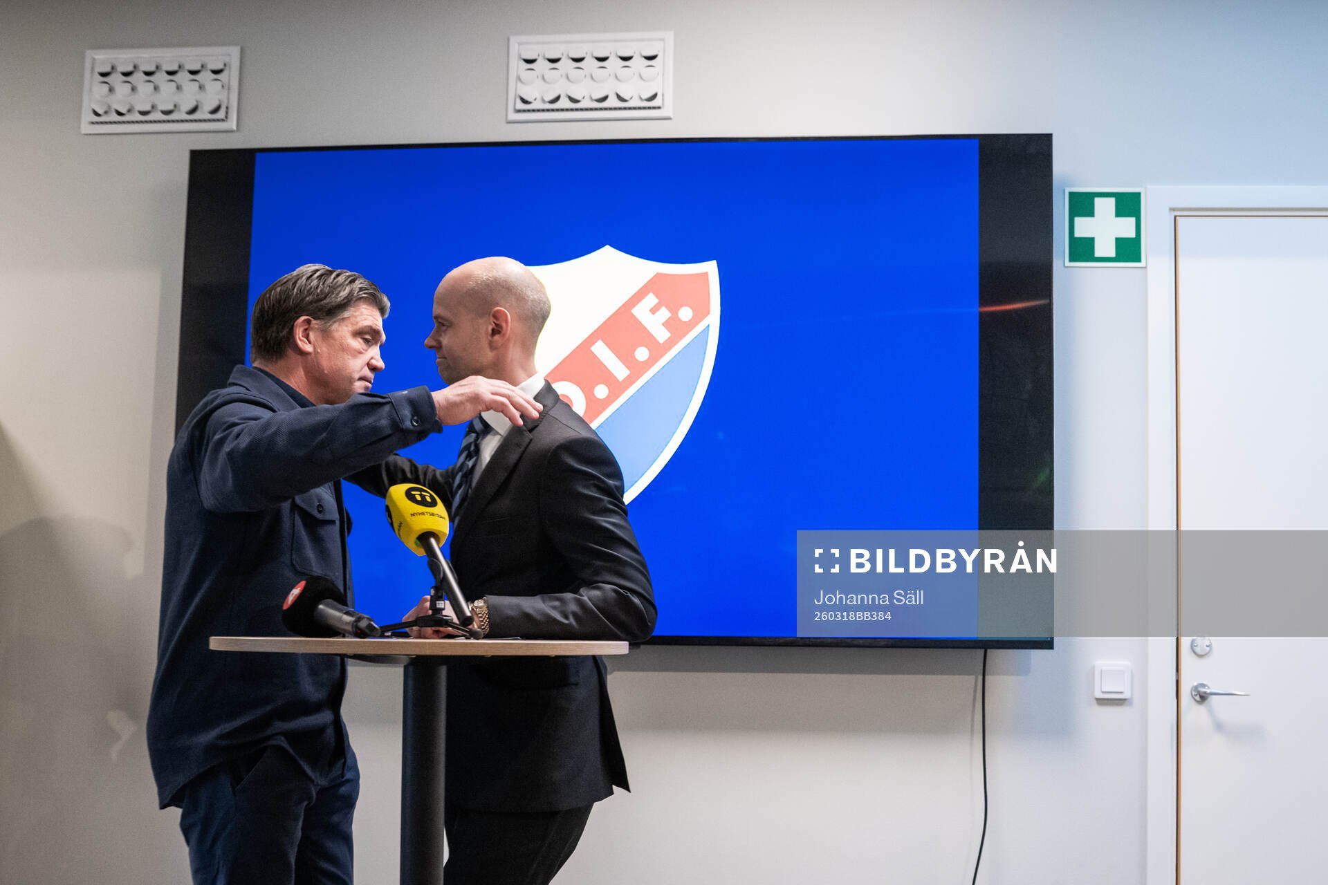 Bosse Andersson, sportchef Djurgården, och Erik Gozzi,