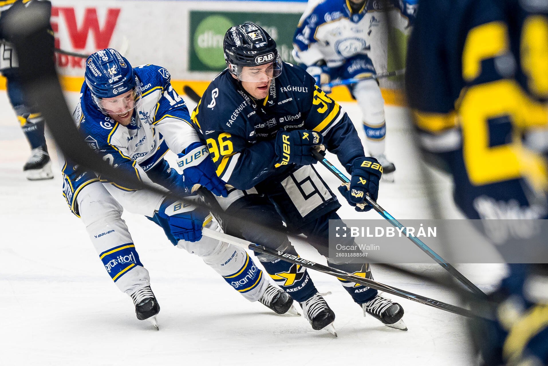 Leksands Kalle Östman och HV71s Nikola Pasic