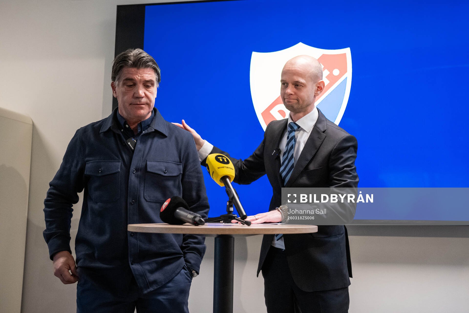 Bosse Andersson, sportchef Djurgården, och Erik Gozzi,