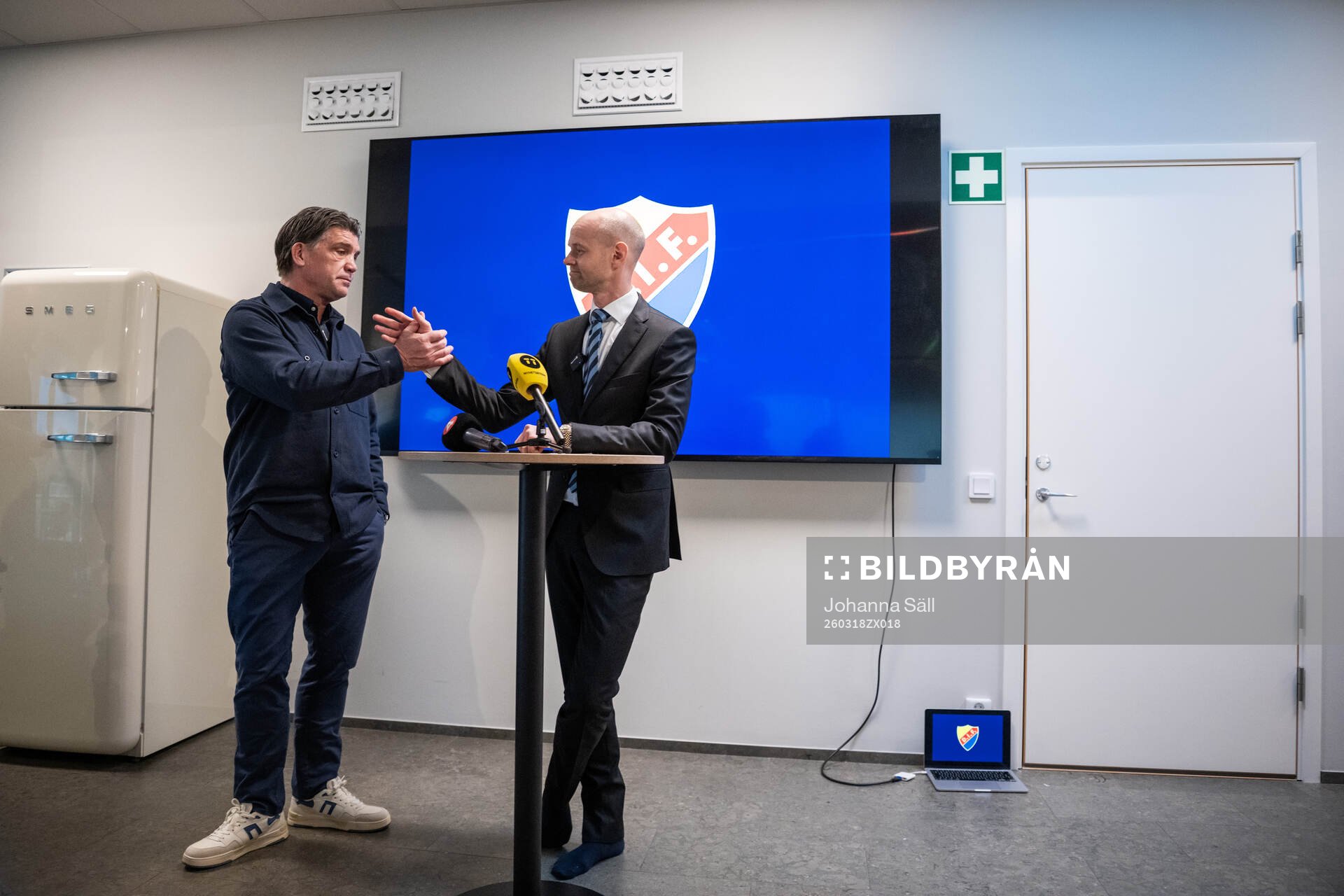 Bosse Andersson, sportchef Djurgården, och Erik Gozzi,