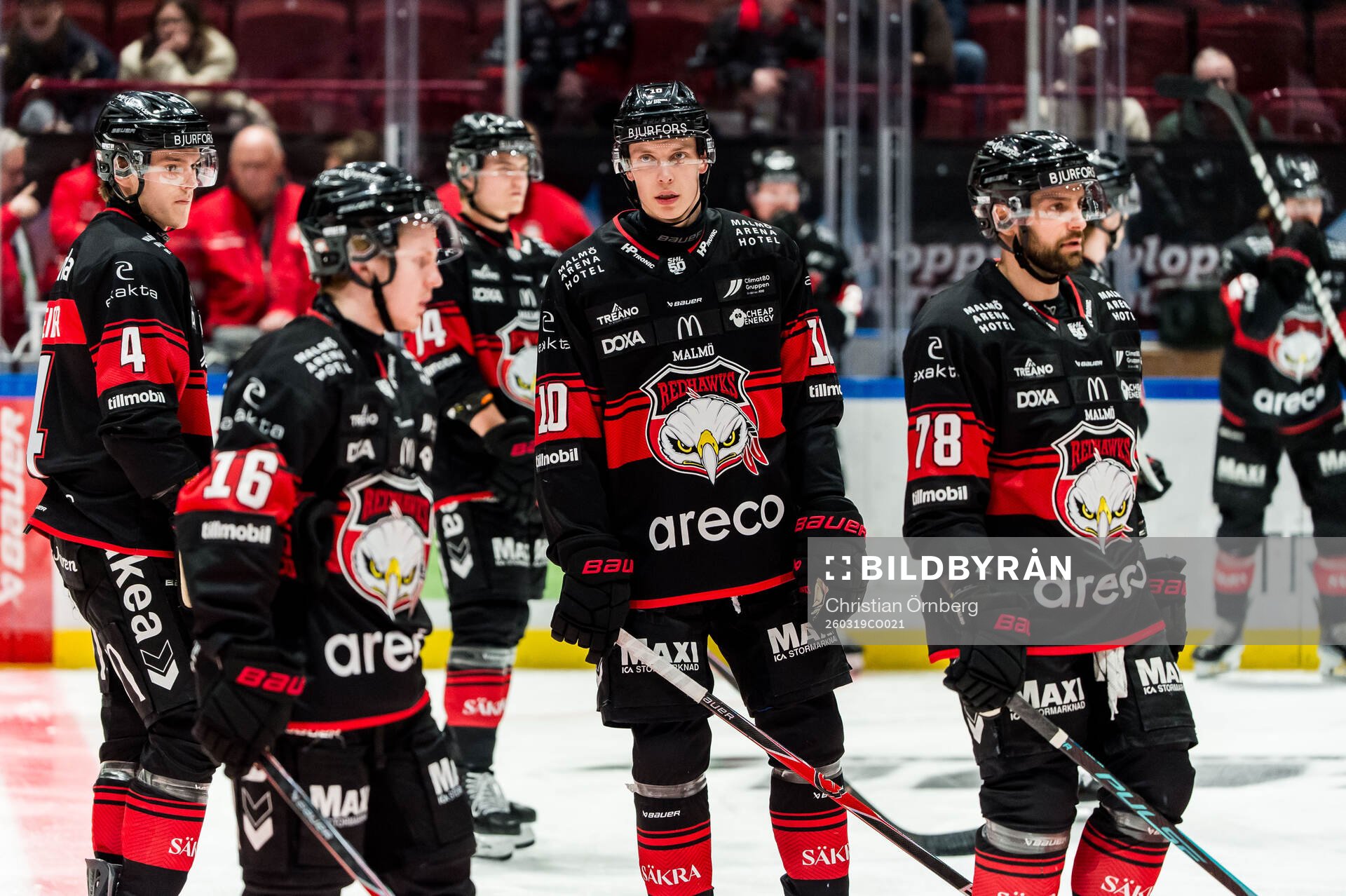 Malmö Redhawks Viktor Olofsson, William Von Barnekow och