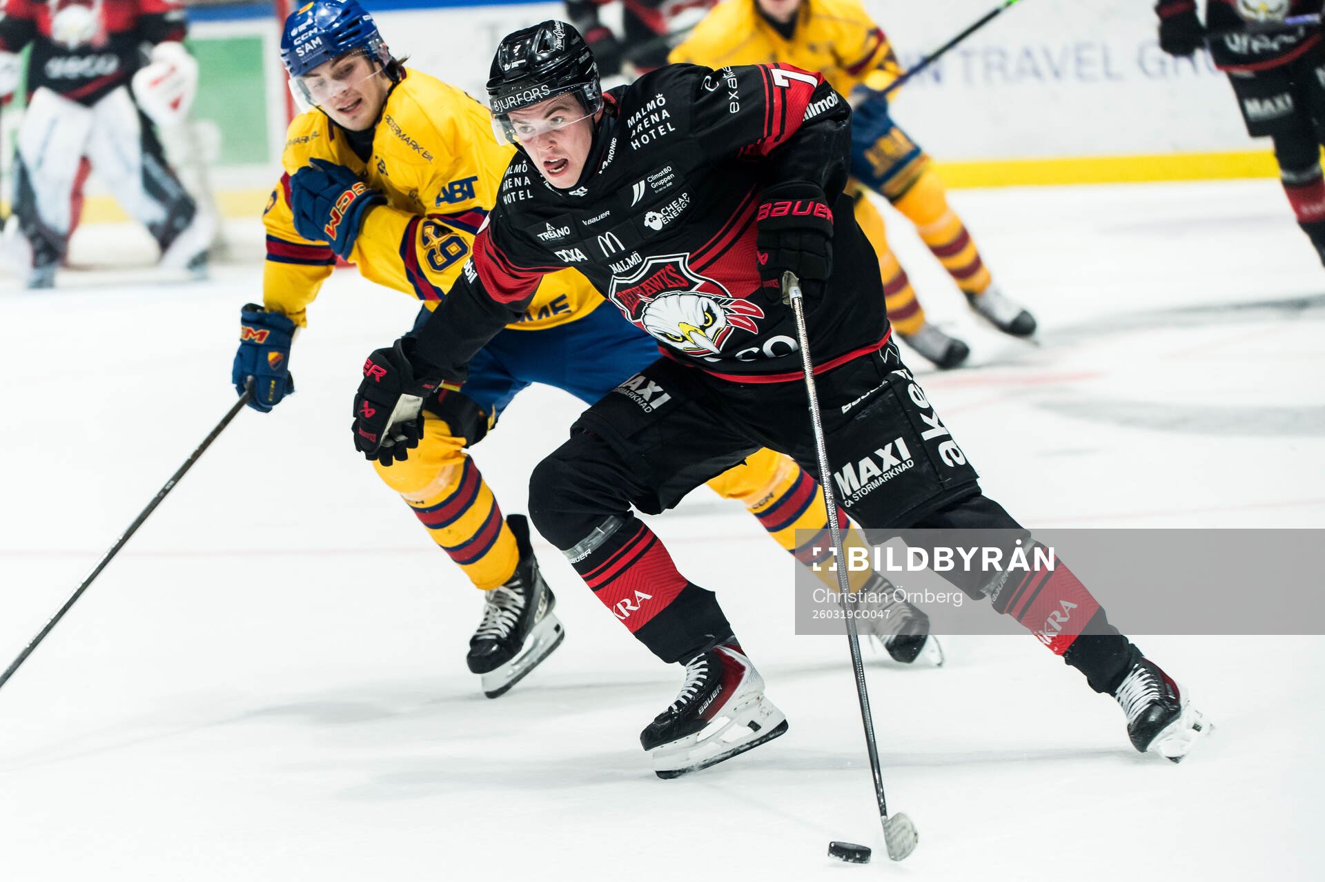 Malmö Redhawks Topi Niemelä och Djurgårdens Håvard