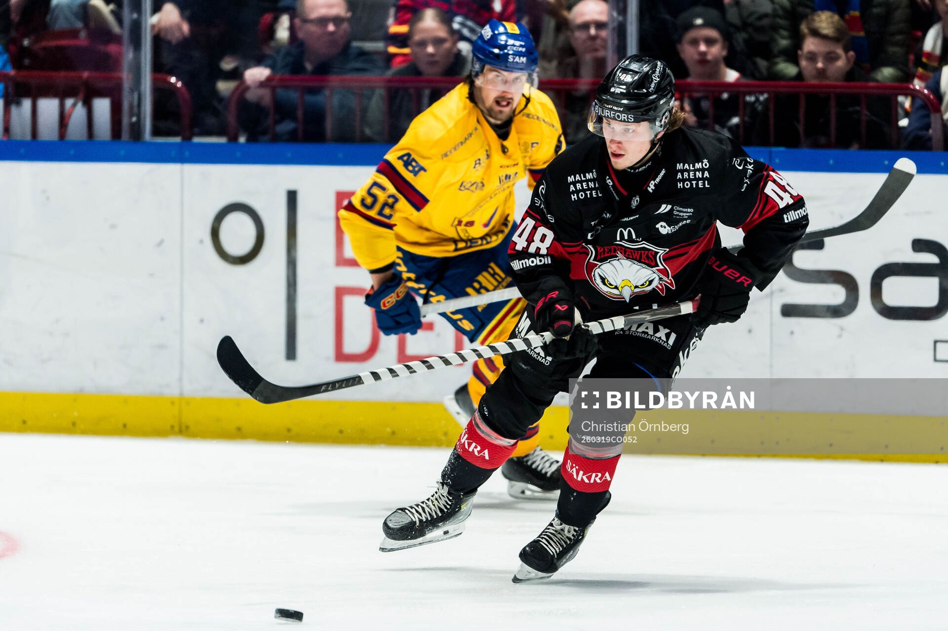 Malmö Redhawks Lauri Pajuniemi och Djurgårdens Philip Holm
