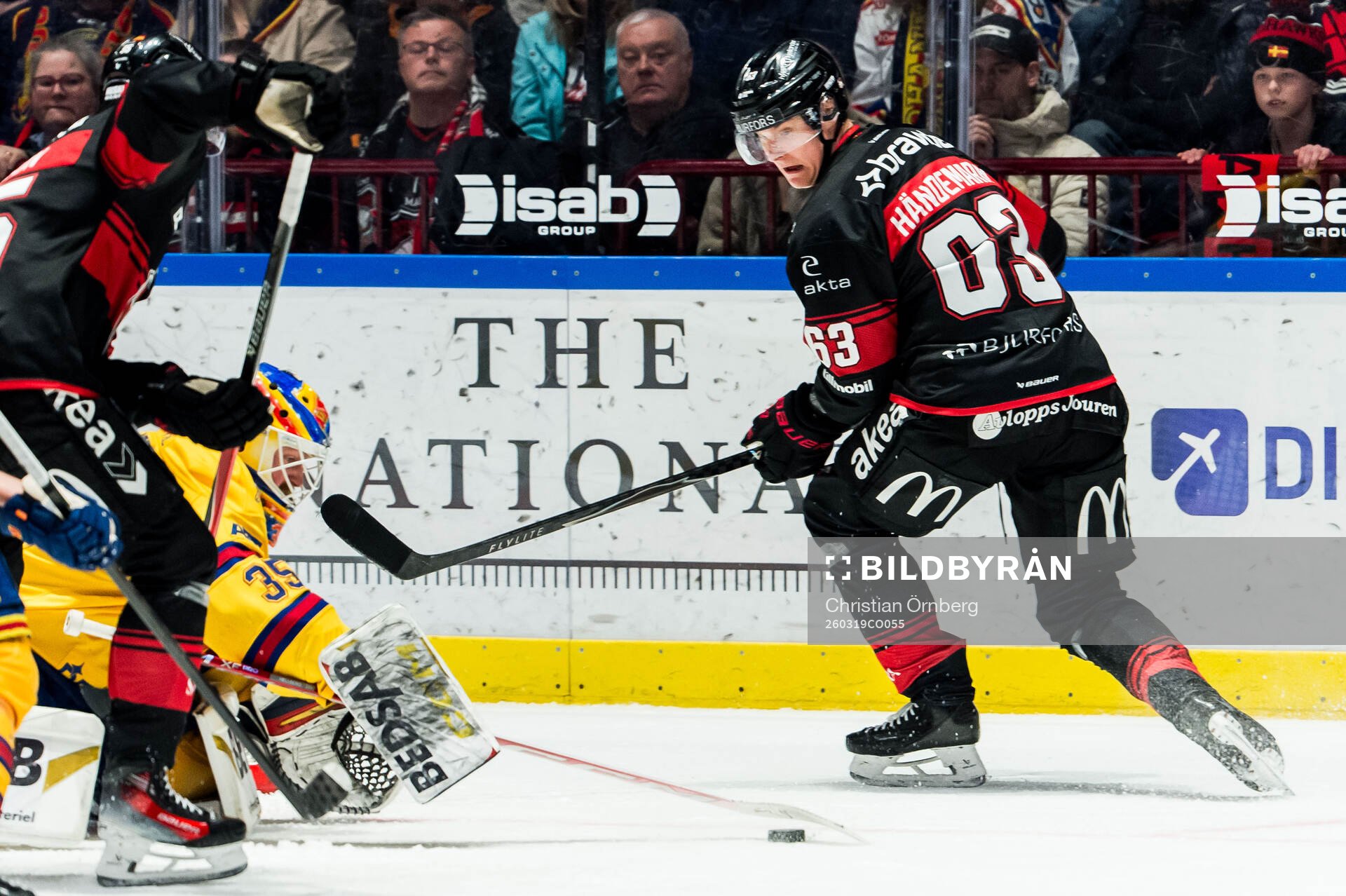 Djurgårdens målvakt Magnus Hellberg och Malmö Redhawks