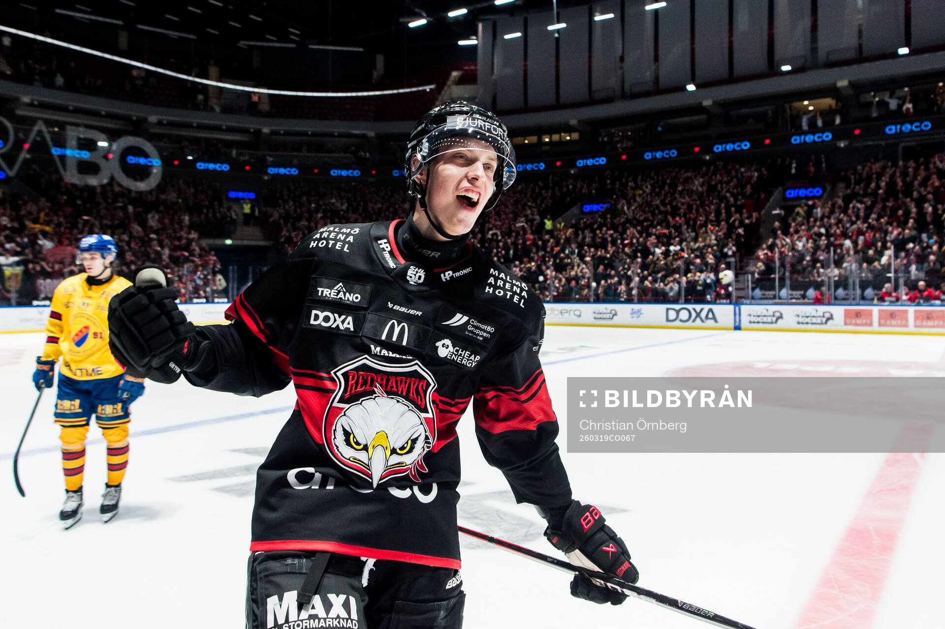Malmö Redhawks William Von Barnekow jublar 2-1