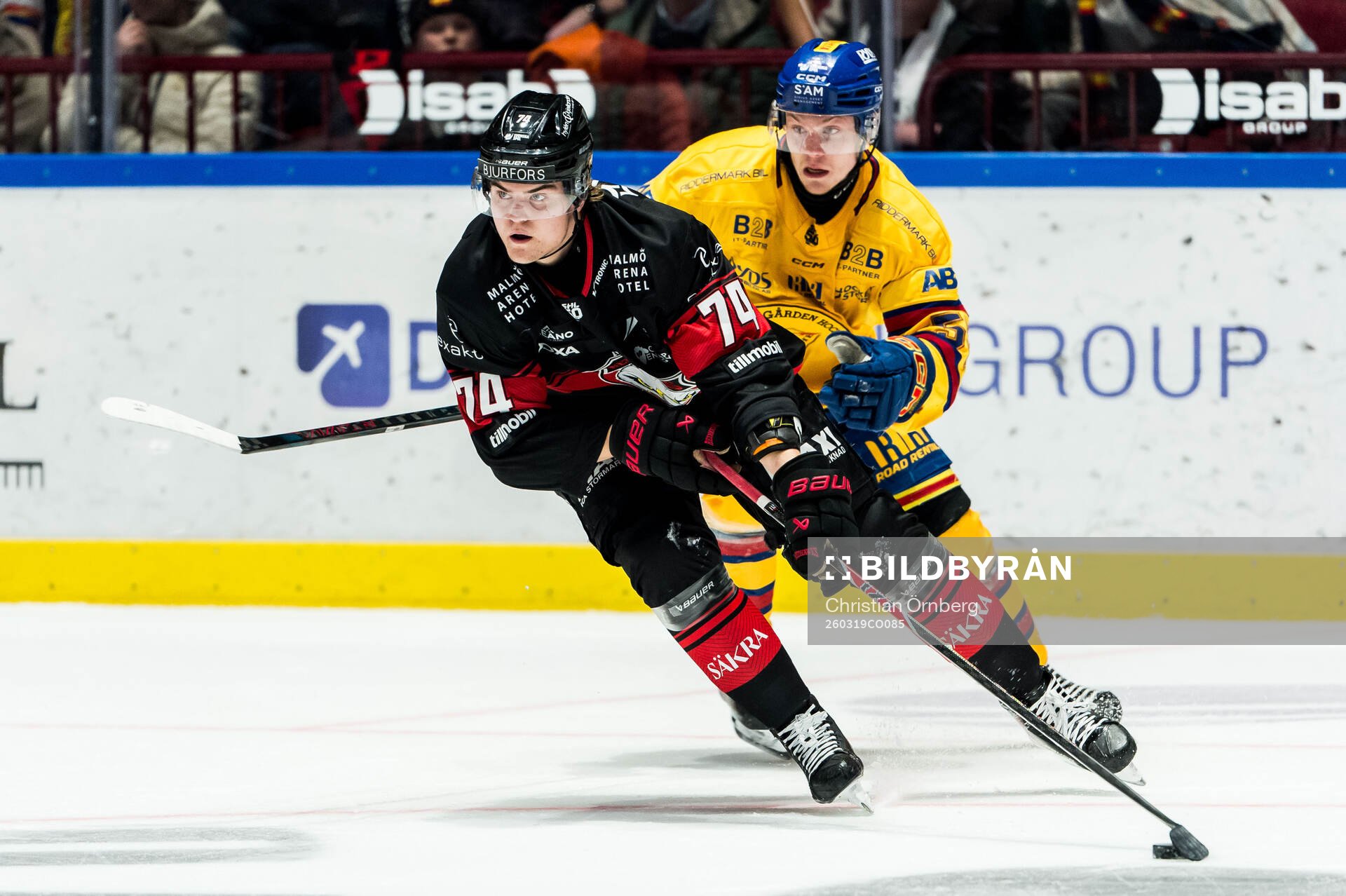 Malmö Redhawks Felix Carell och Djurgårdens David Blomgren