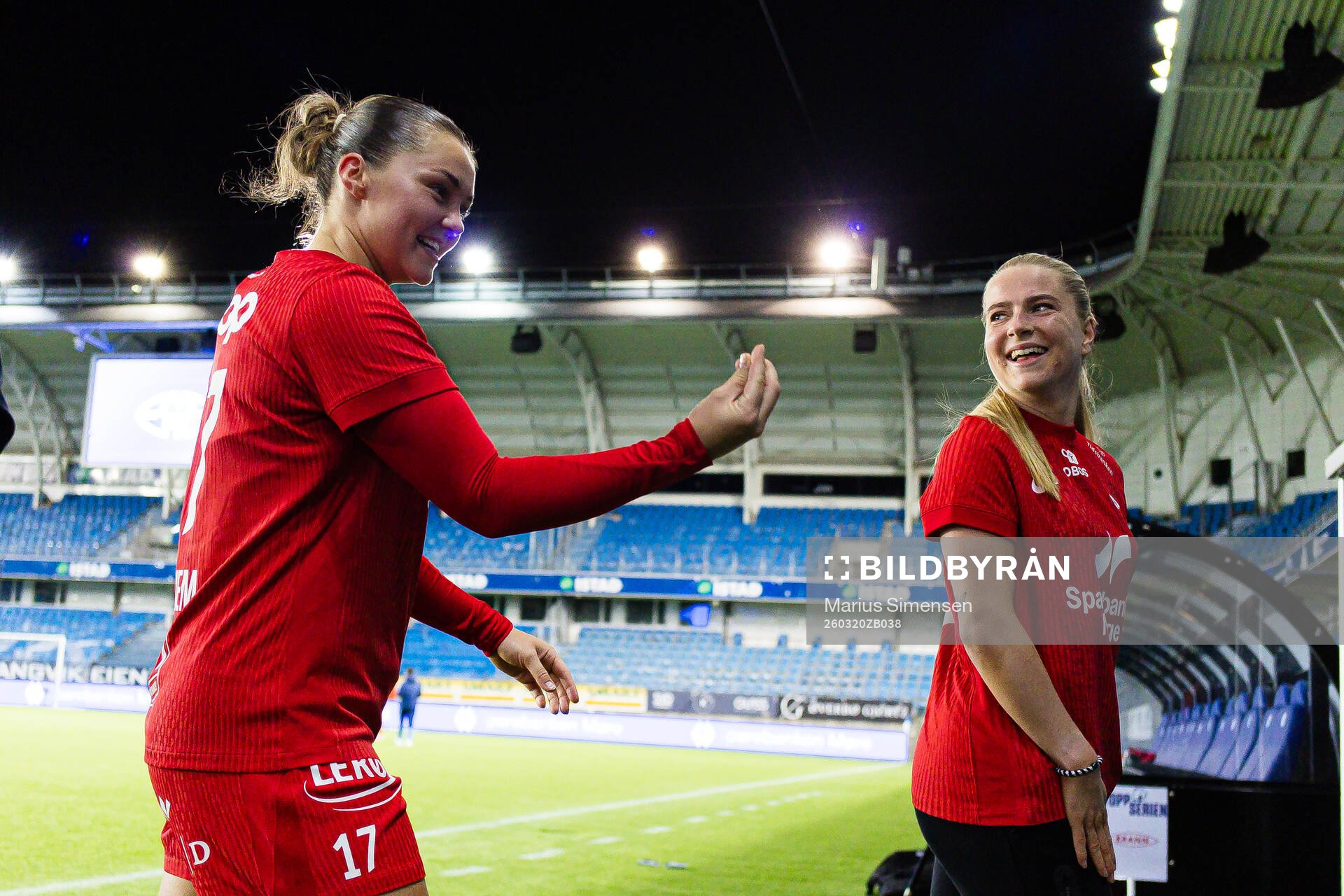 Anna Nerland Aahjem and Monica Isaksen of Brann