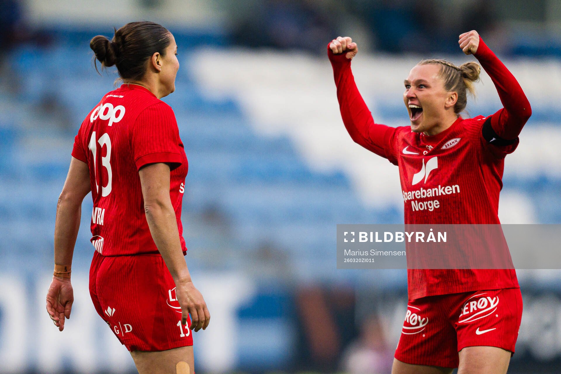 Brenna Marie Lovera of Brann celebrates with Karoline