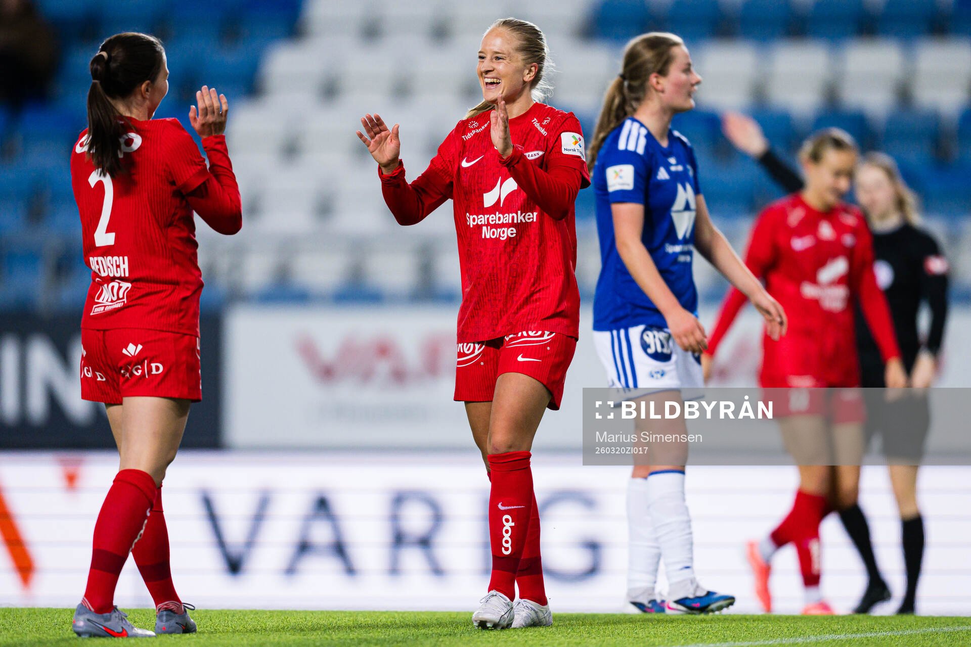 Cecilie Redisch Kvamme of Brann celebrates