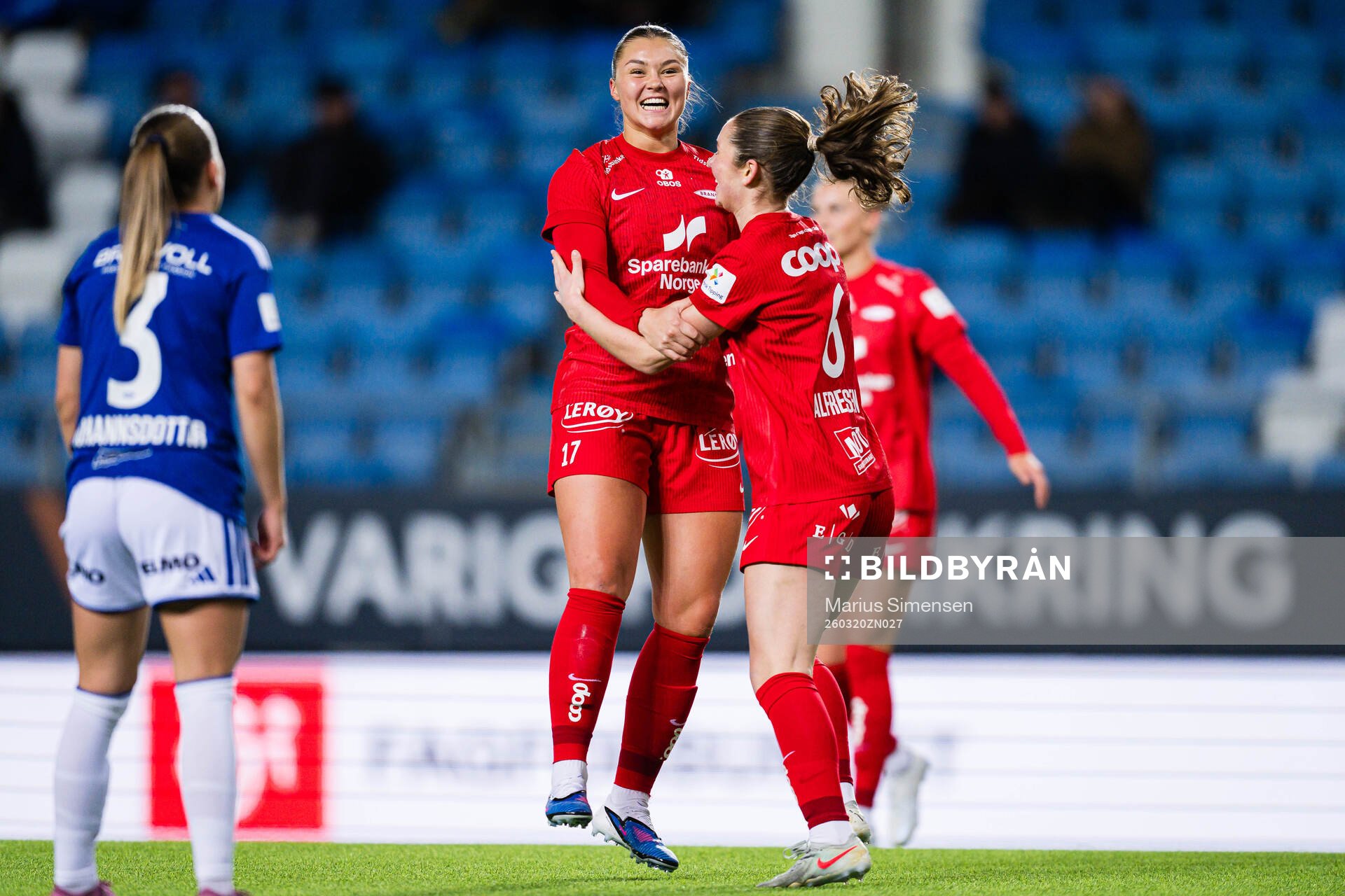 Anna Nerland Aahjem of Brann celebrates