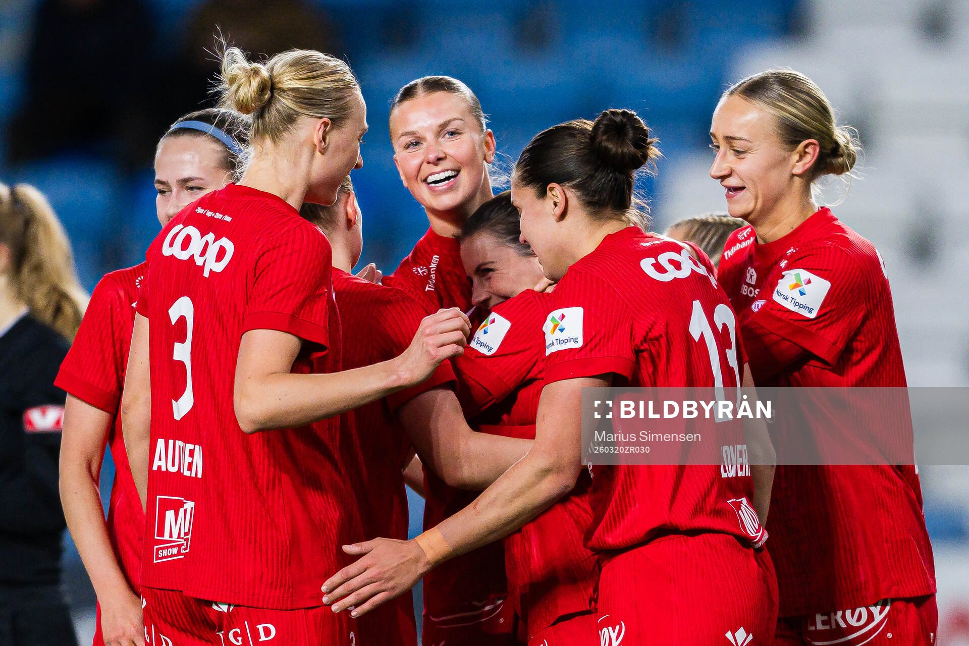 Cecilie Redisch Kvamme of Brann celebrates