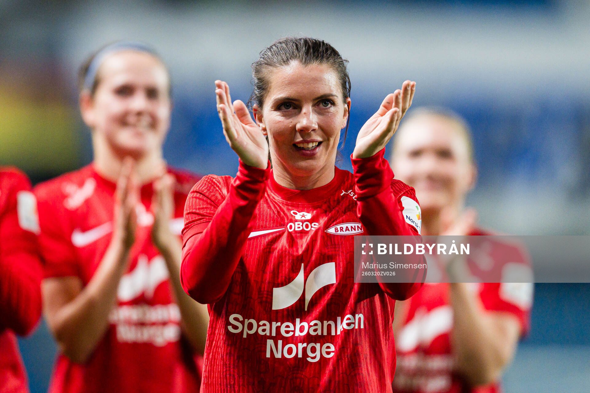 Cecilie Redisch Kvamme of Brann celebrates