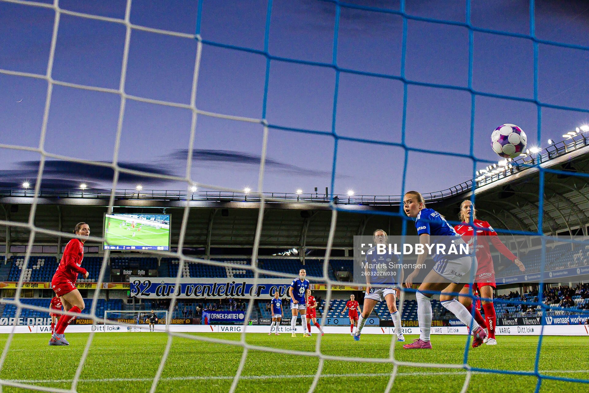 Cecilie Redisch Kvamme of Brann scores the 0-3 goal