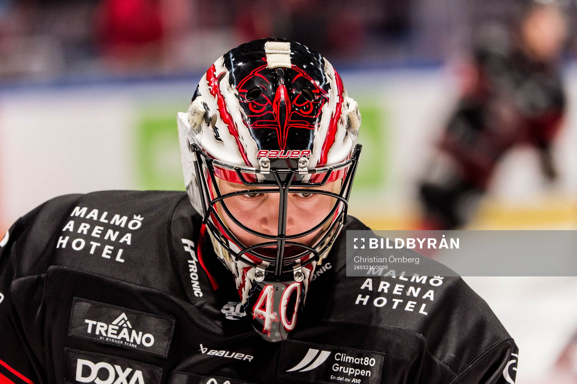 Malmö Redhawks målvakt Oskar Blomgren