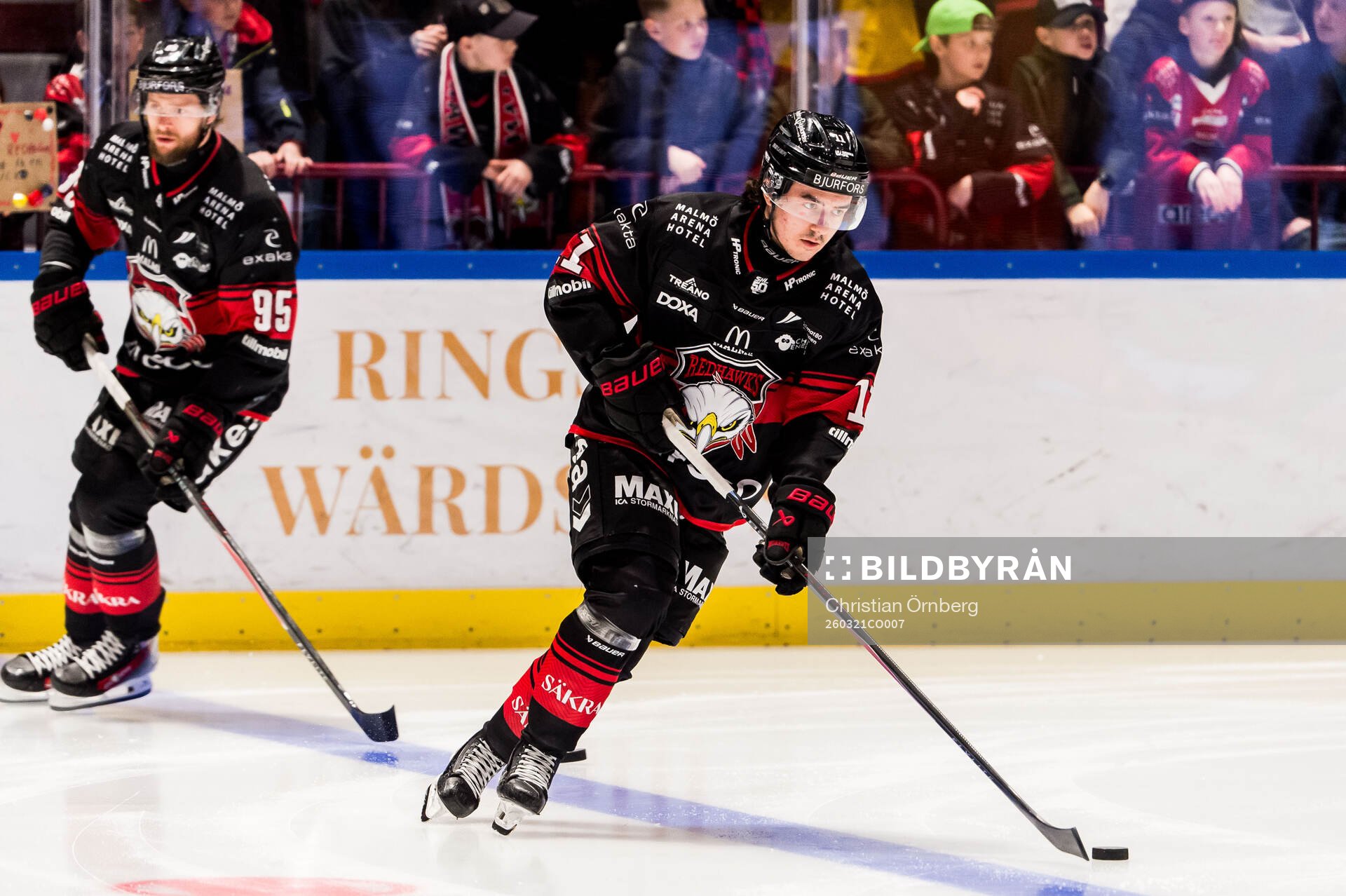 Malmö Redhawks Carl Persson och Elia Pedrotti