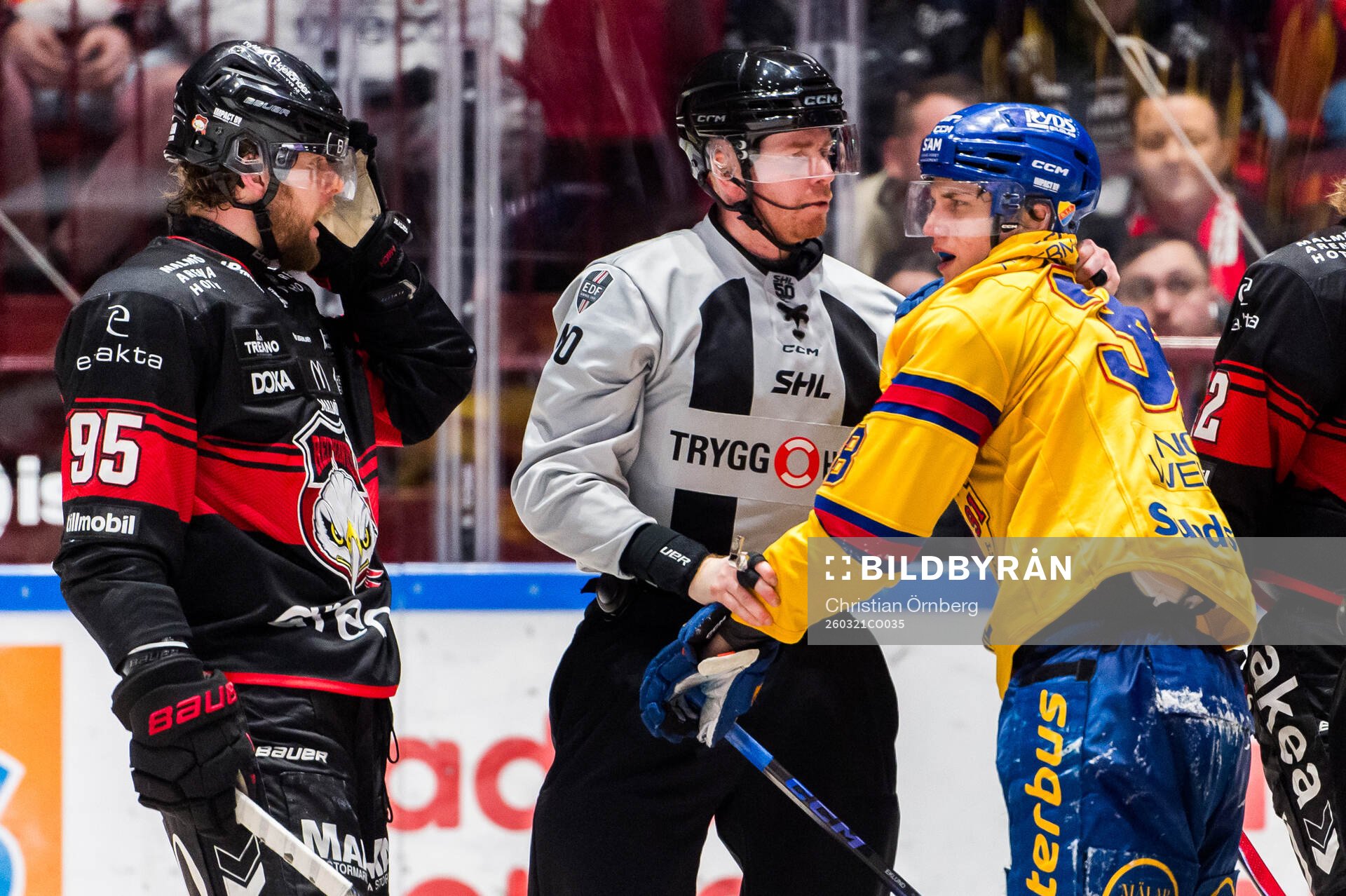 Malmö Redhawks Carl Persson och Djurgårdens Victor Eklund