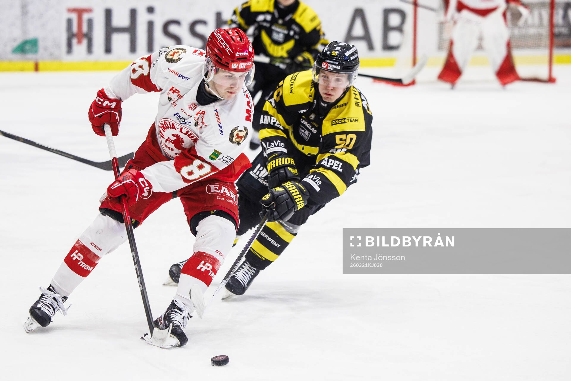 Troja/Ljungbys Fabian Hellström och Västerås Veikko