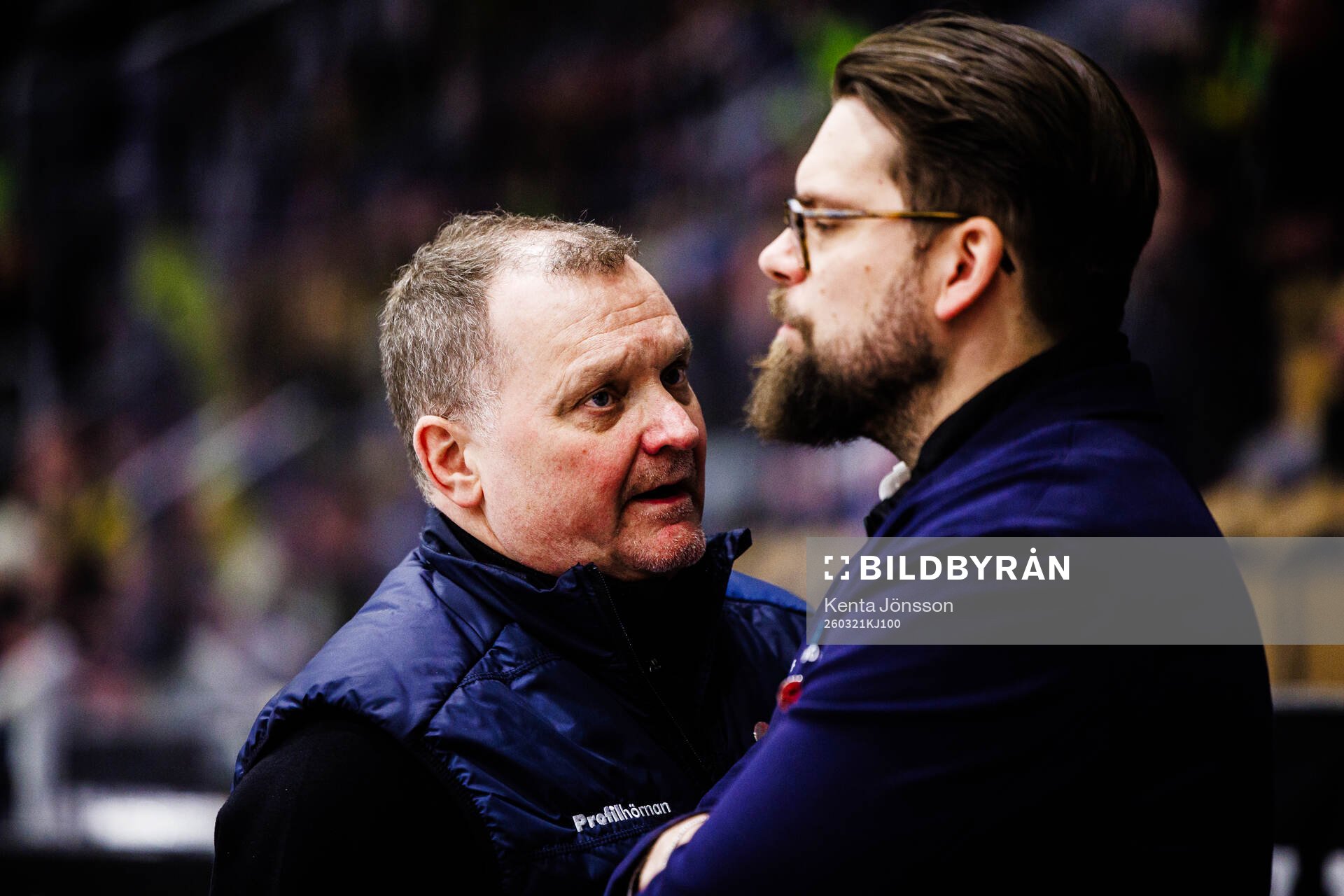 Troja/ Ljungbys tränare Magnus Sundquist och assisterande