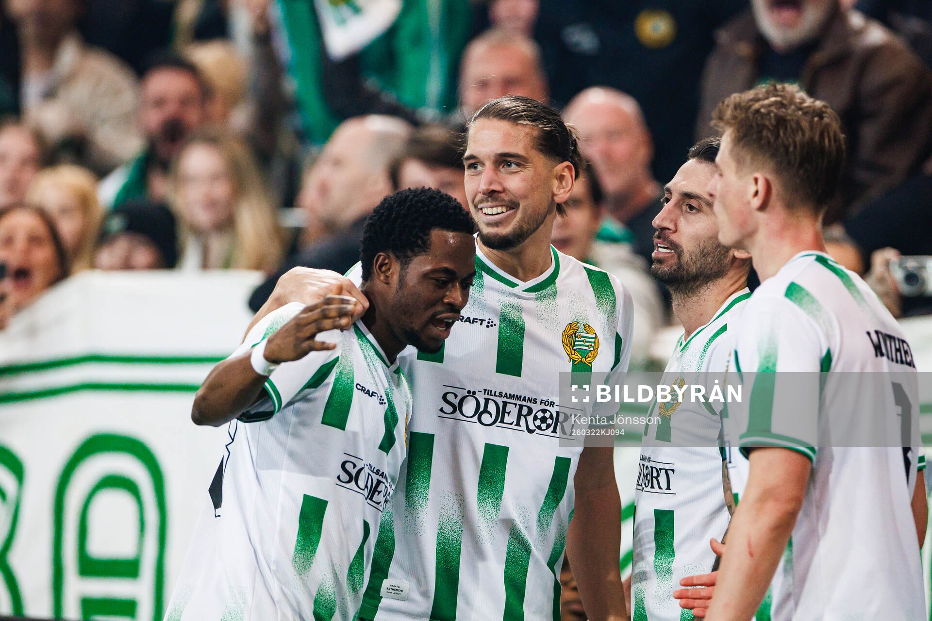 Hammarbys Frank Junior Adjei, Nikola Vasic och Nahir Besara