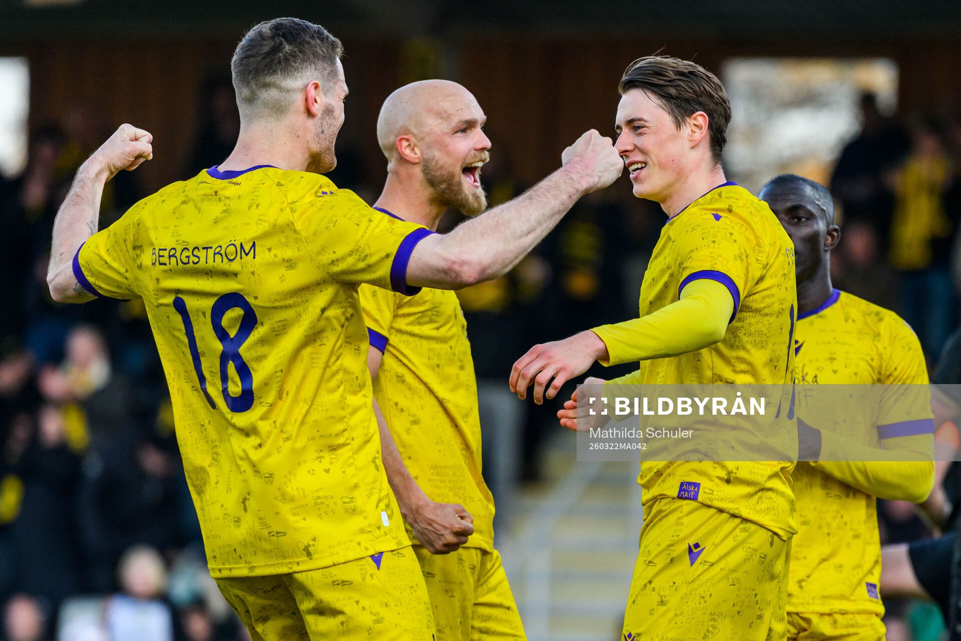 Mjällbys Jacob Bergström, Viktor Gustafson och Elliot
