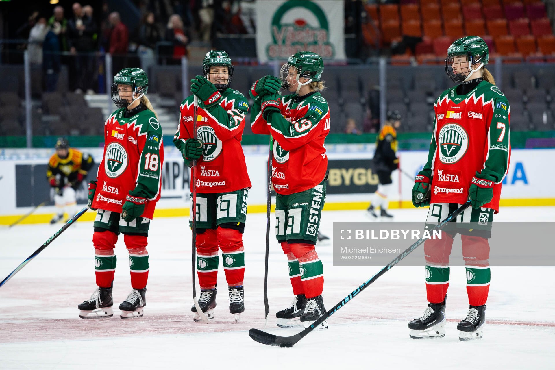 Frölundas Elisa Holopainen, Andrea Dalen, Nellie Svensson
