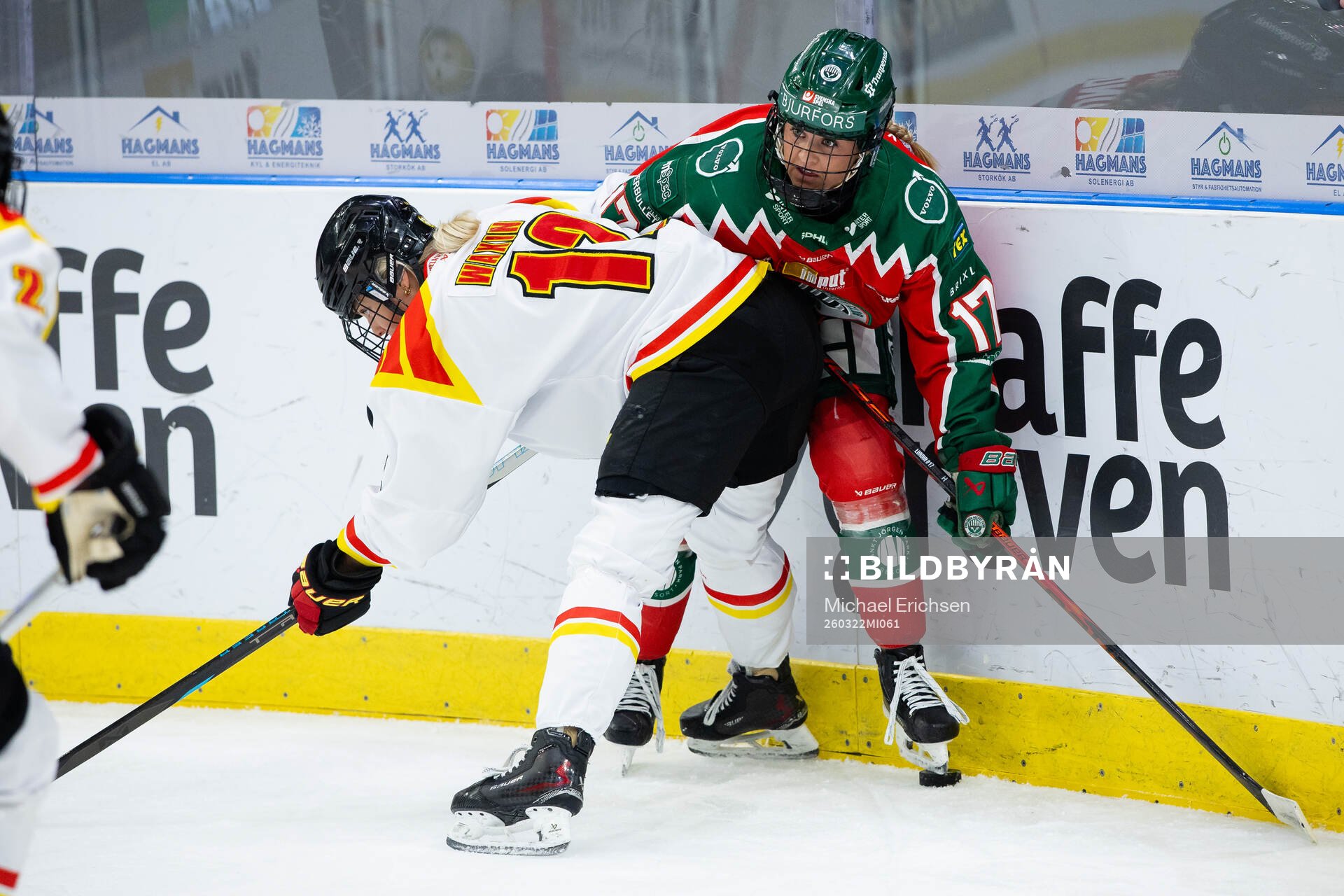 Brynäs Mina Waxin och Frölundas Sofie Lundin