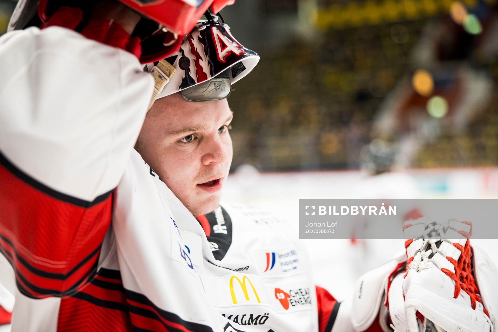 Malmö Redhawks målvakt Oskar Blomgren