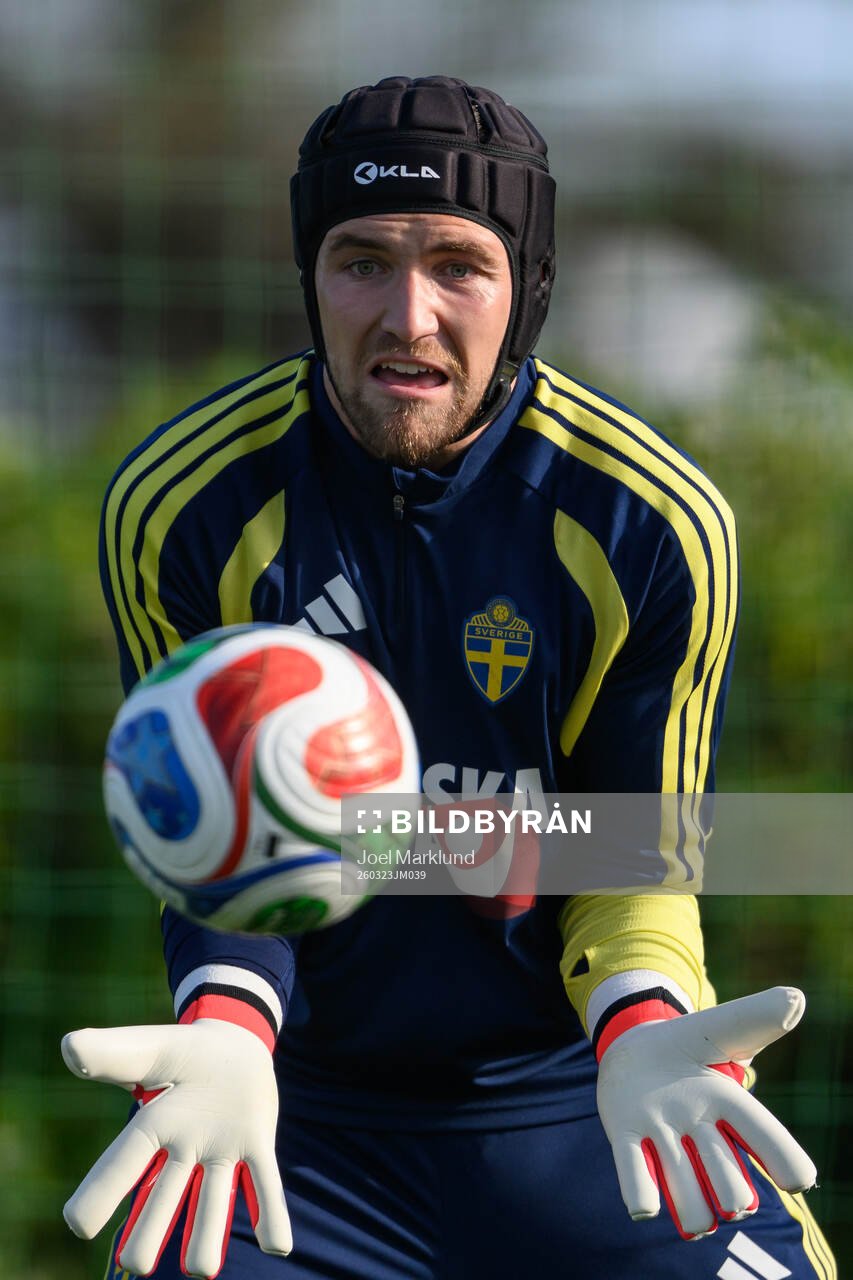 goalkeeper Noel Törnqvist of the Swedish national football