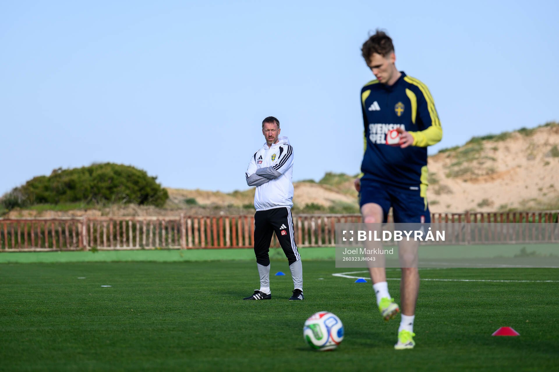 Head coach Graham Potter and Williot Swedberg of the