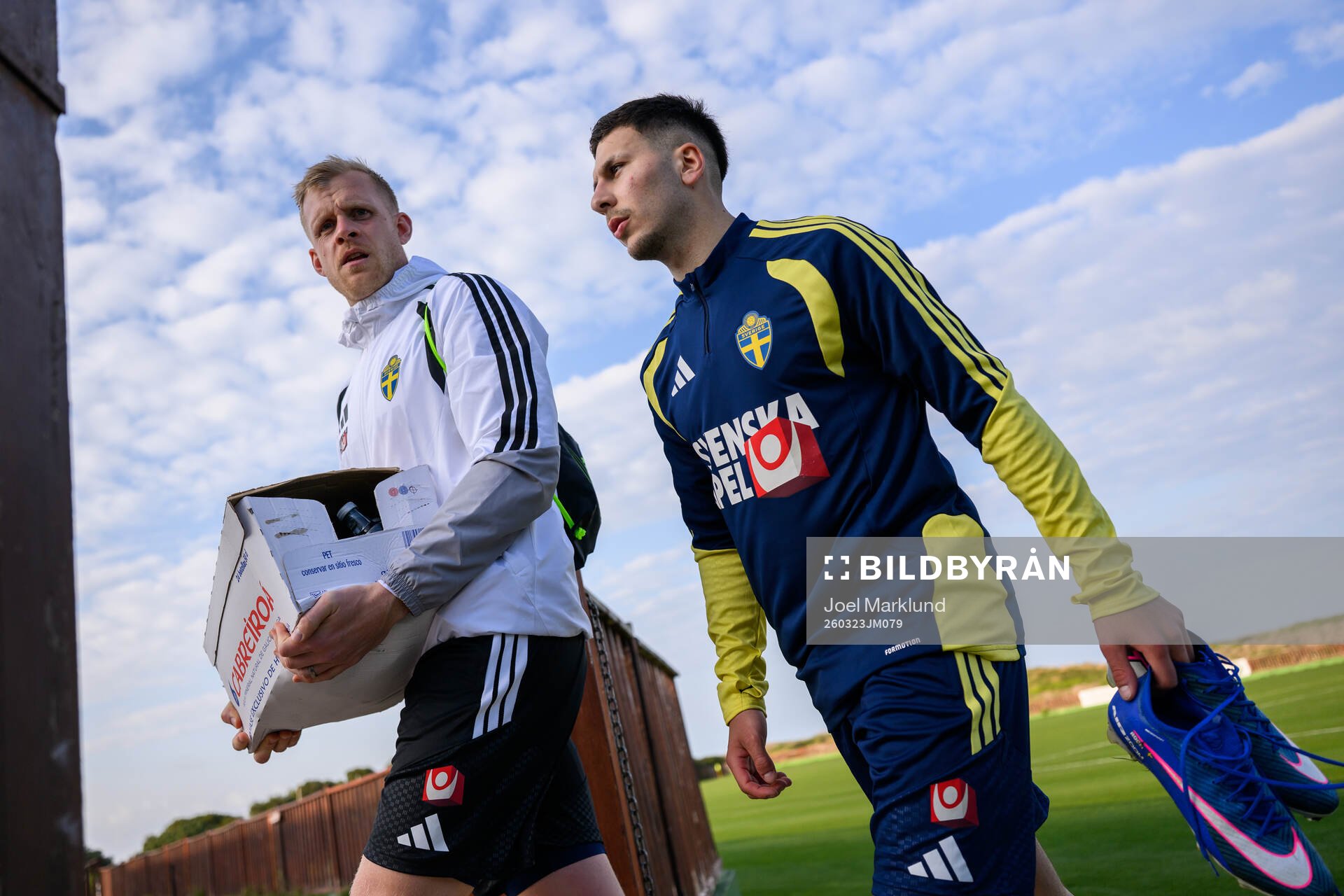 Linus Kandolin, goalkeeper coach, and Roony Bardghji of the