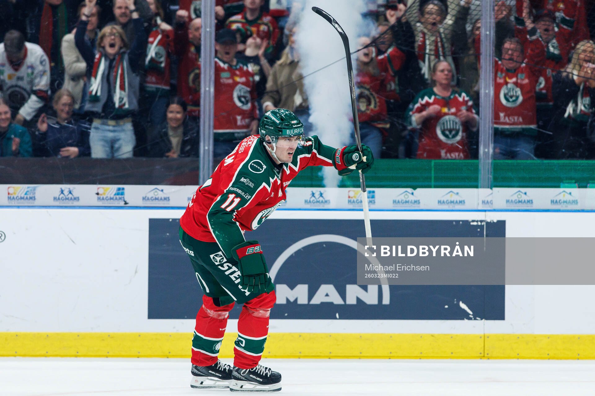 Frölundas Max Lindholm jublar