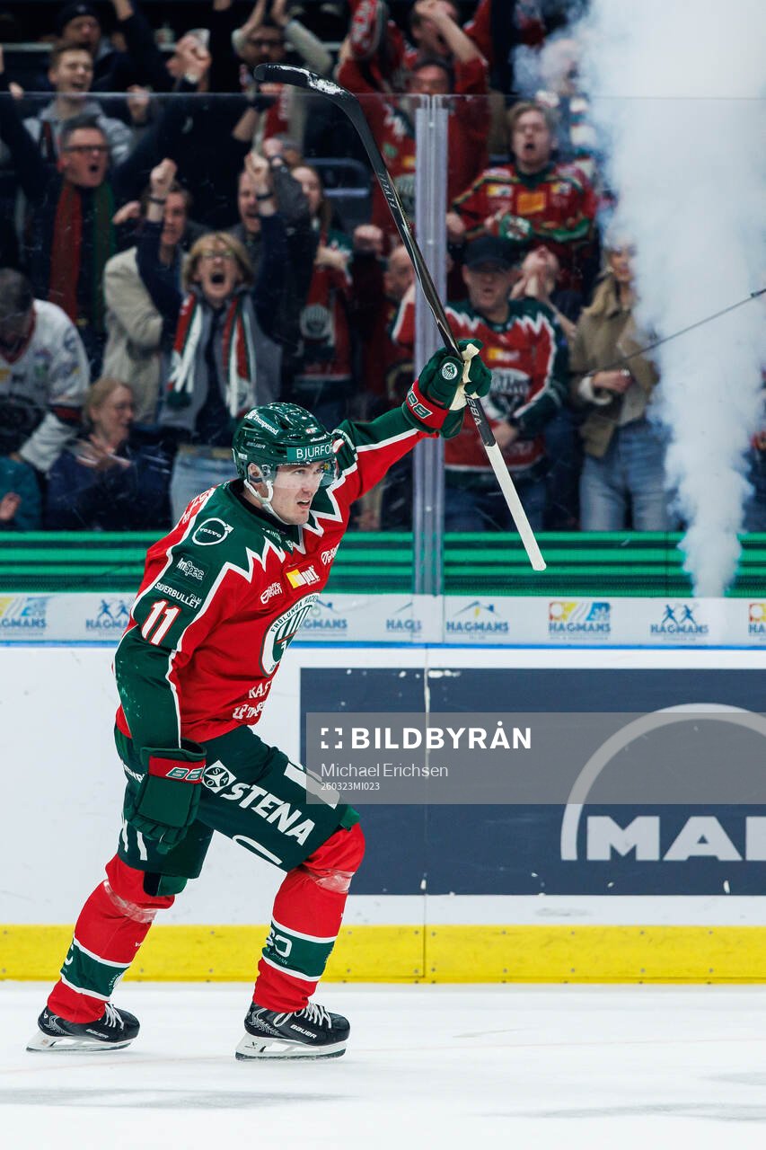 Frölundas Max Lindholm jublar