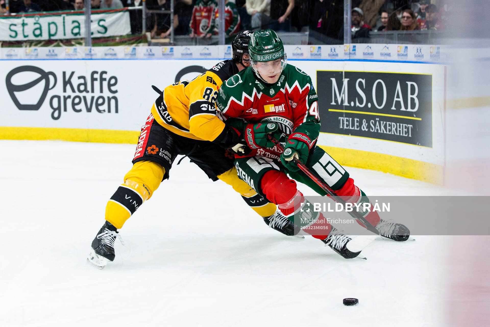 Luleås Otto Leskinen och Frölundas Jacob Peterson