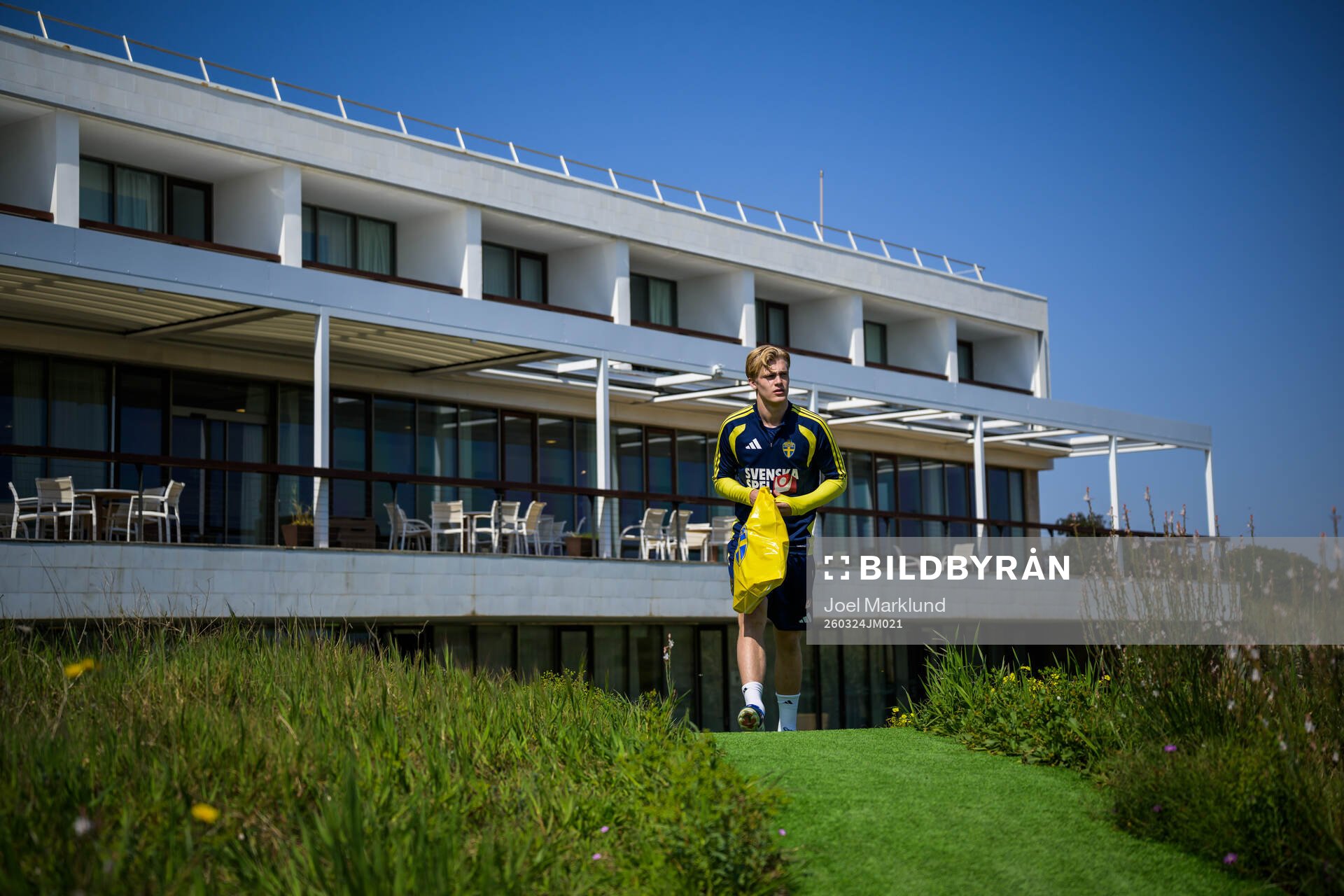 Lucas Bergvall of the Swedish national football team