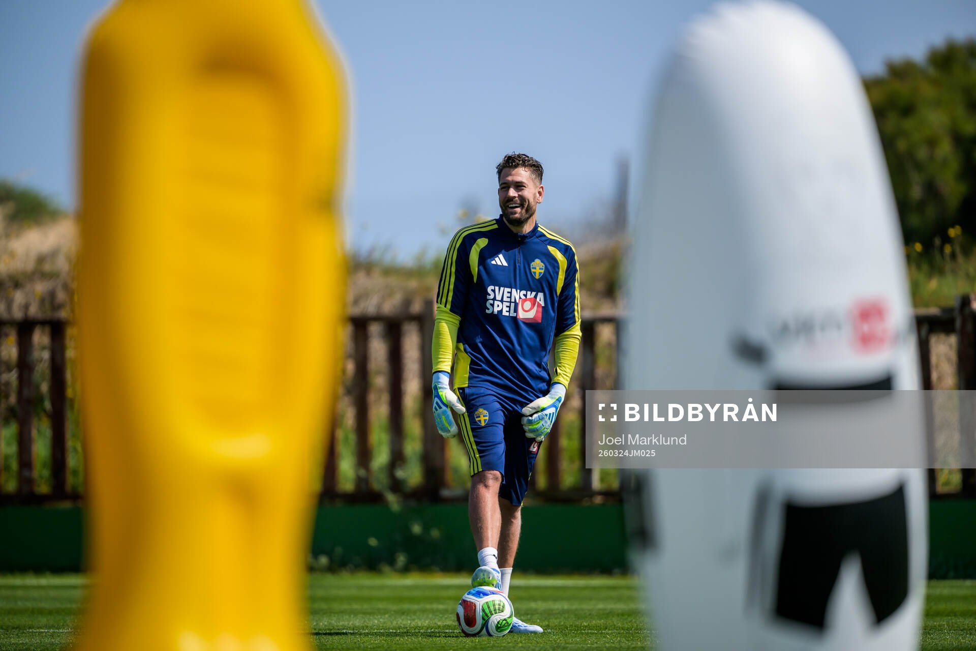 Goalkeeper Kristoffer Nordfeldt of the Swedish national