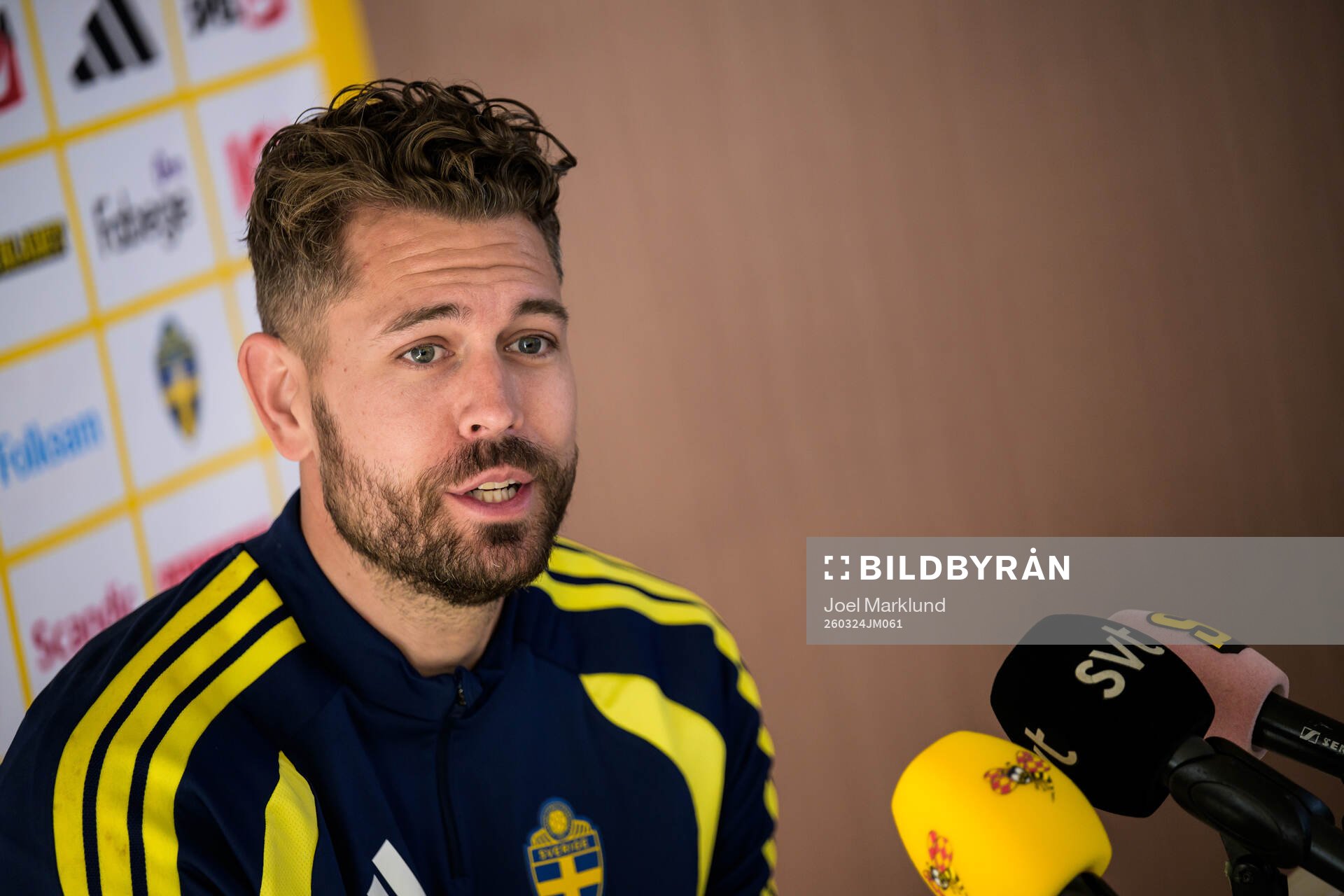 Goalkeeper Kristoffer Nordfeldt of the Swedish national