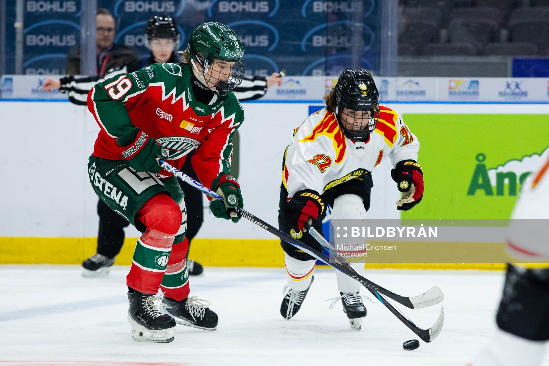 Frölundas Moa Stridh och Brynäs Hanna Thuvik
