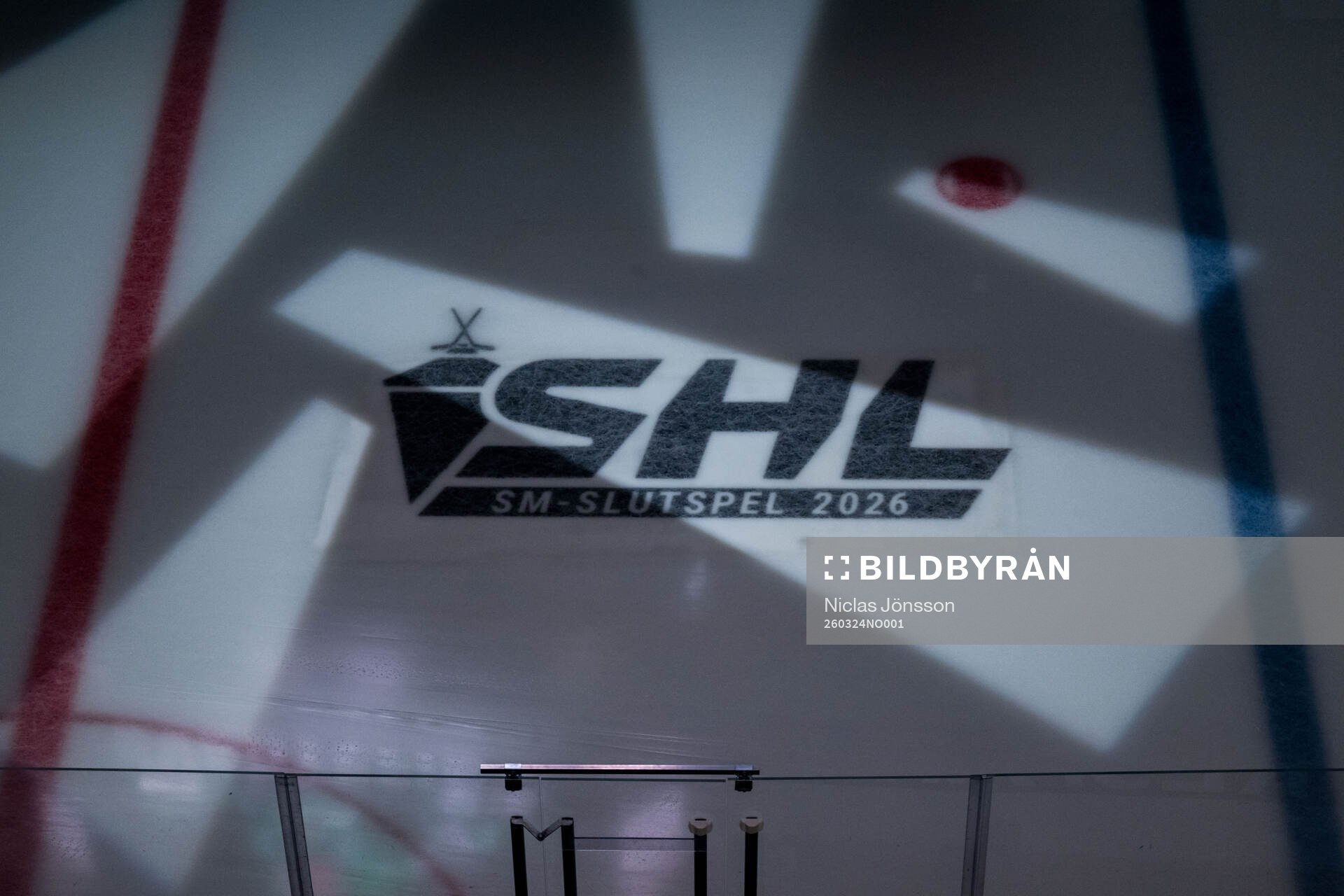 SHL - Slutspel 2026 reklam på isen